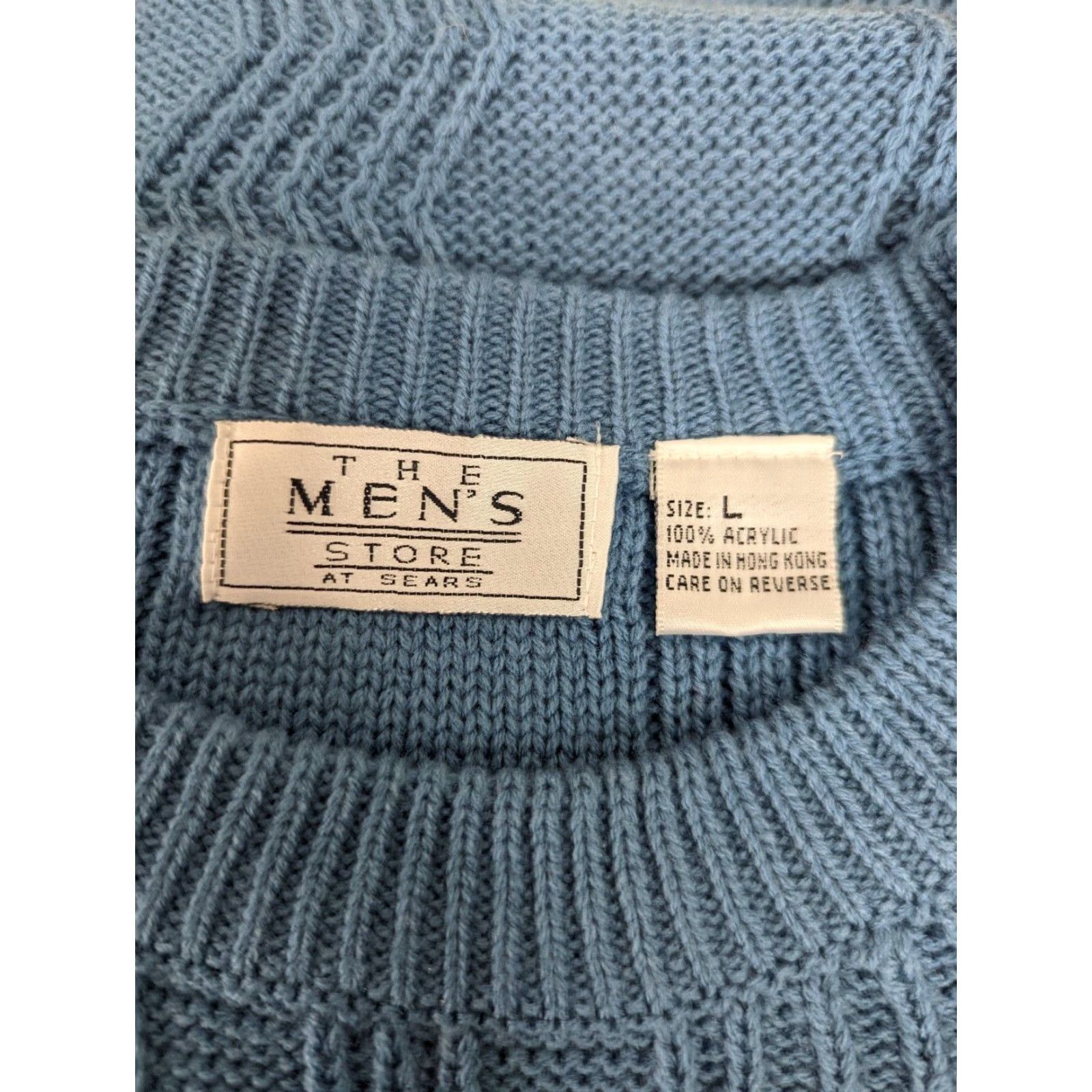 Sears VINTAGE Sears The Mens Store Sweater Pullover Knit Blue Size XL Men Crew Neck Long Sleeve Plaid 80s 90s Grunge Made USA Mens Size US XL / EU 56 / 4 - 4 Thumbnail