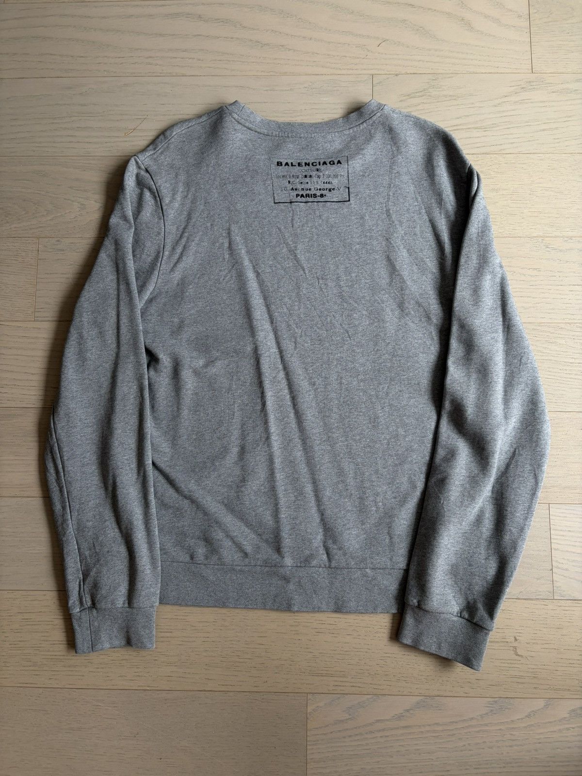 Balenciaga Balenciaga George V Grey Crewneck Sweater Size US XL / EU 56 / 4 - 1 Thumbnail
