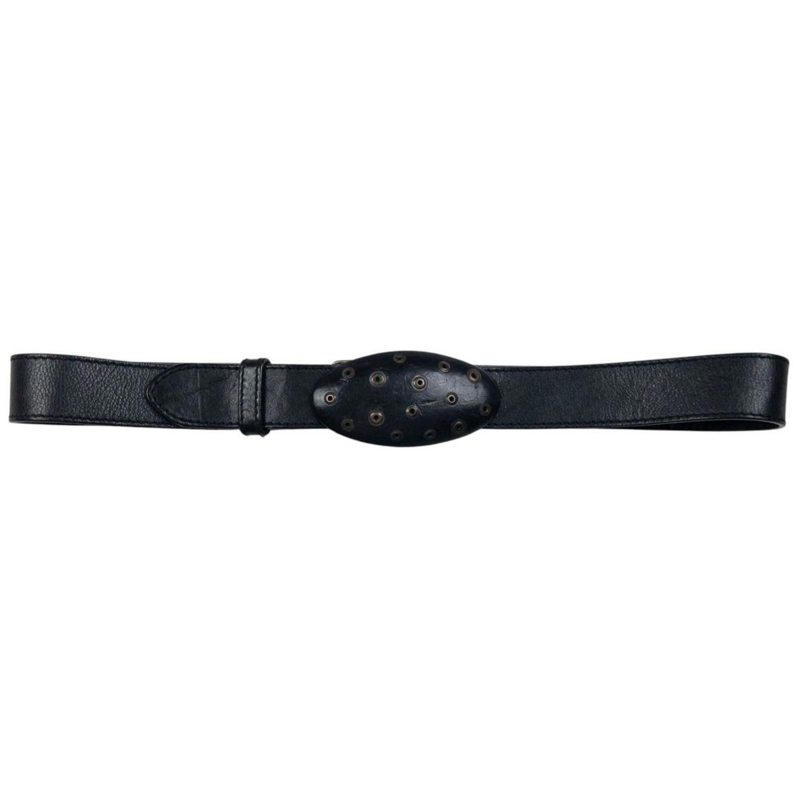 Armani Vintage Armani Jeans Embroidered Leather Belt Size W38 Size ONE SIZE - 3 Thumbnail