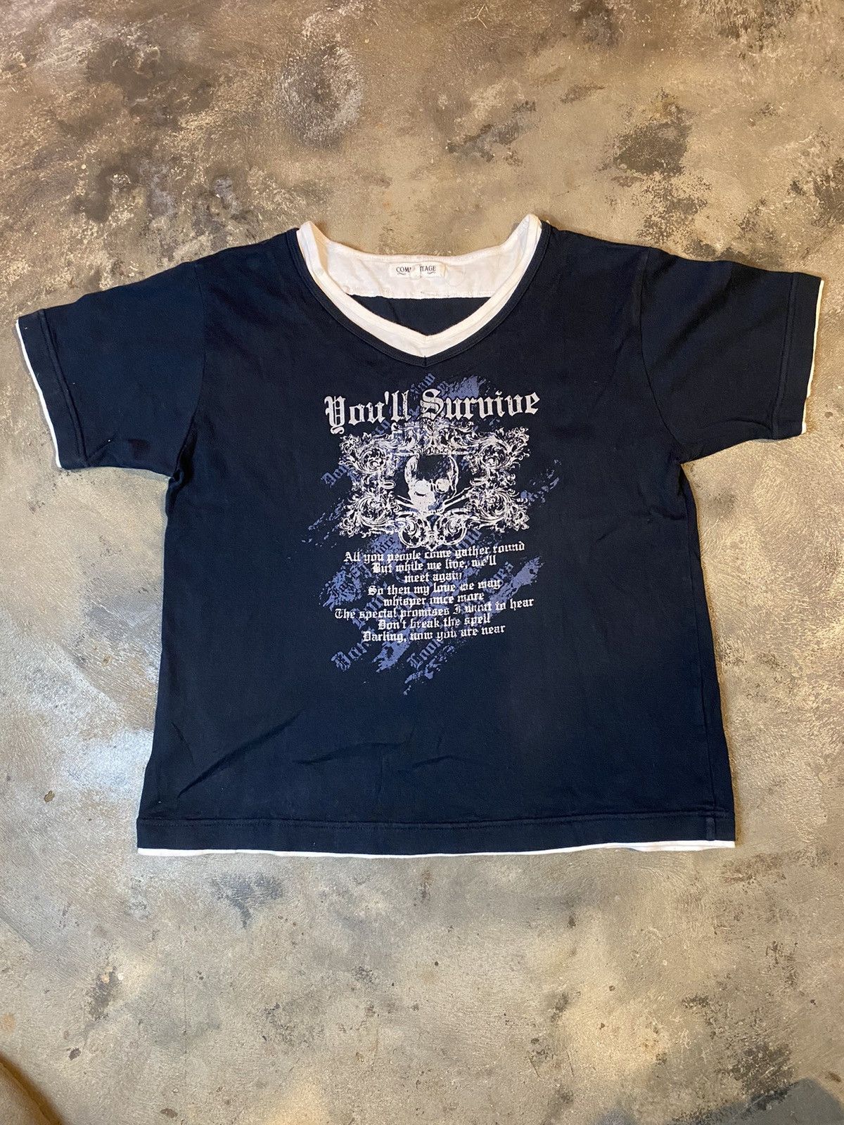 If Six Was Nine × Japanese Brand × Le Grande Bleu (L.G.B.) undefined "you'll survive" double layer poem tshirt japan Size US M / EU 48-50 / 2 - 10 Thumbnail