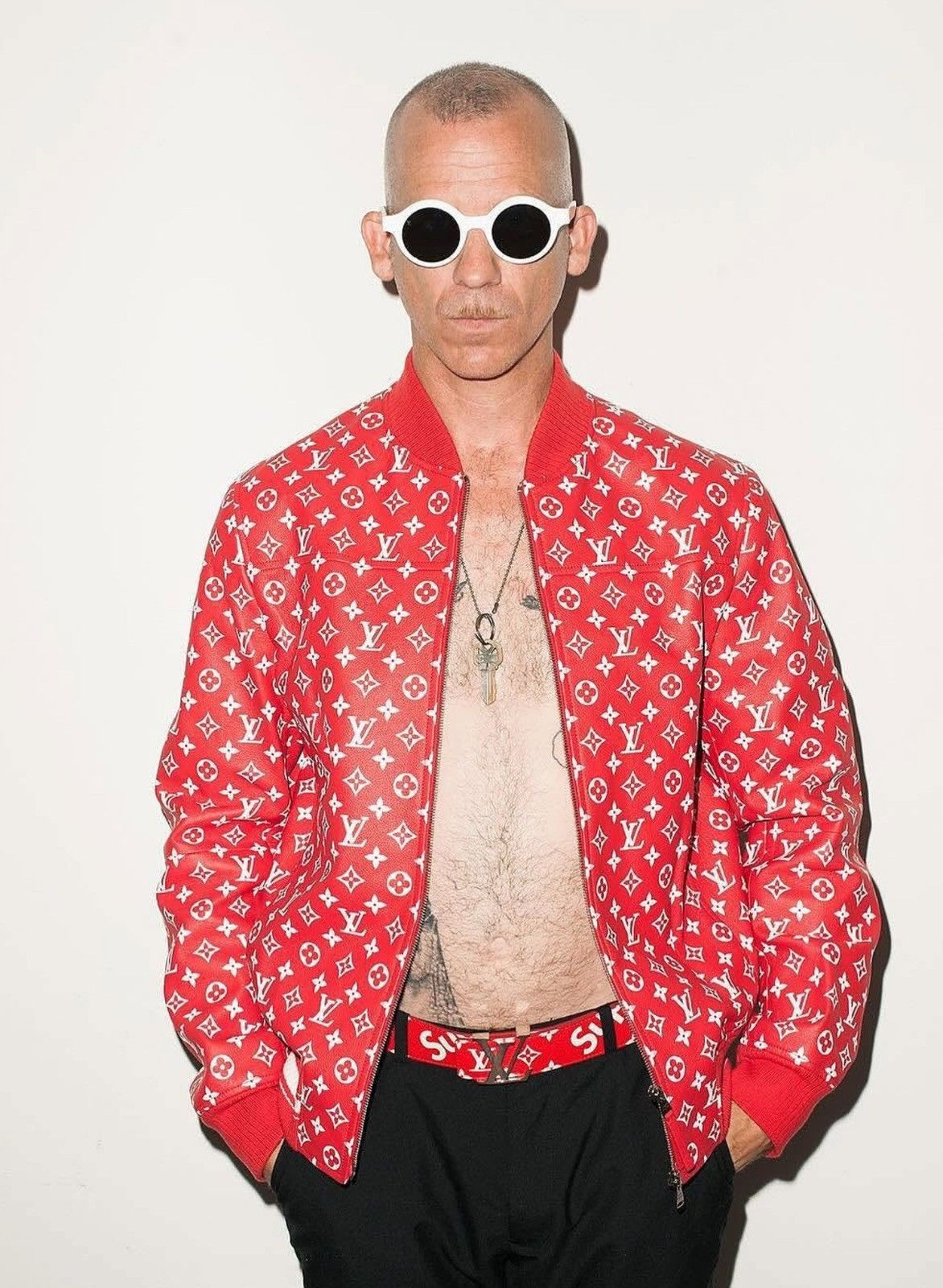 LOUIS VUITTON X SUPREME 2017 MONOGRAM LEATHER JACKET (RARE)