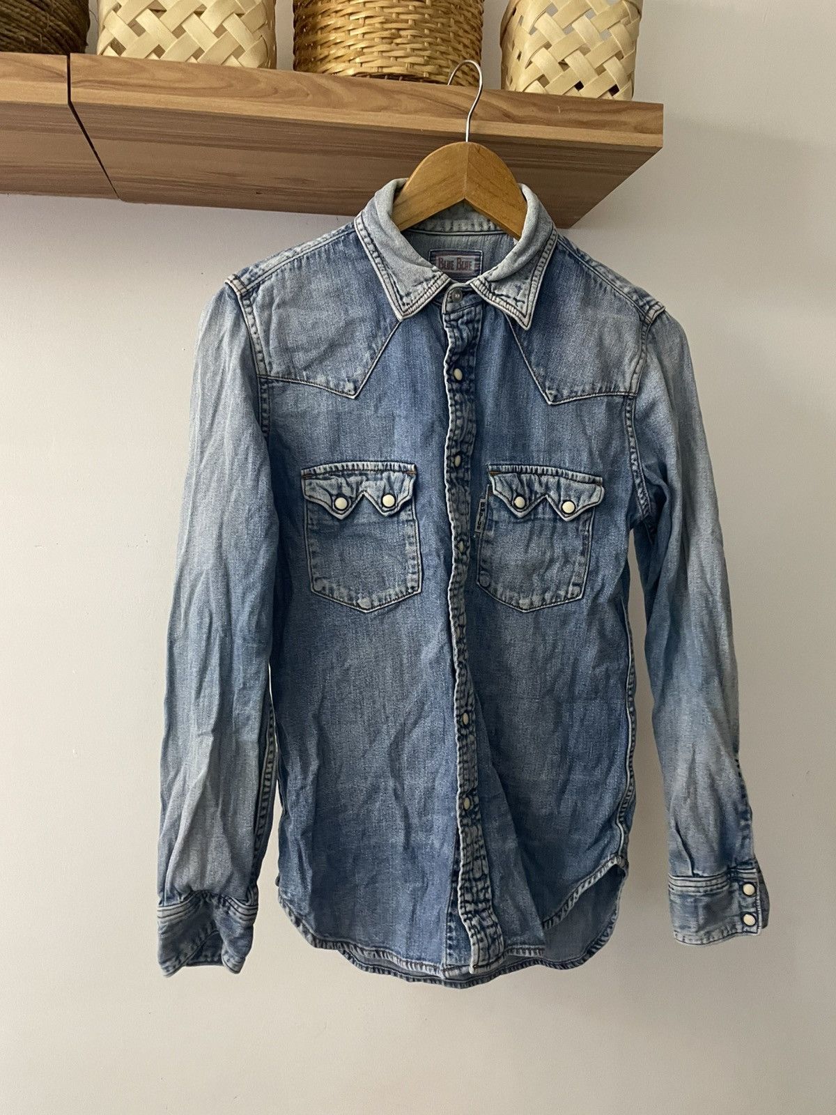 Blue Blue Japan × Japanese Brand Blue Blue Japan Stone Western Snap Button L/S Shirt Size US S / EU 44-46 / 1 - 1 Thumbnail