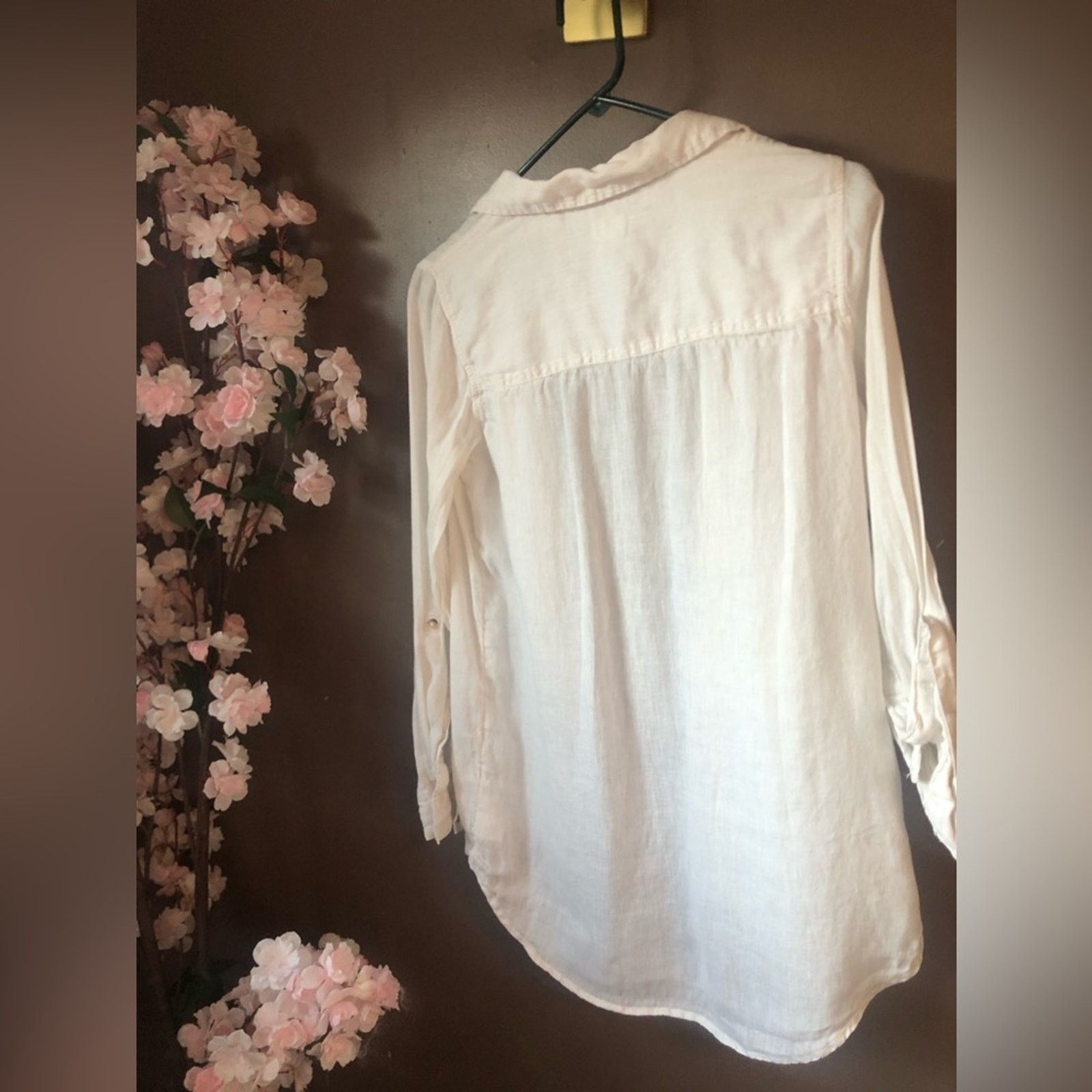 NBDN Nobrandedon White linen top shirt button down. Size XS / US 0-2 / IT 36-38 - 3 Thumbnail