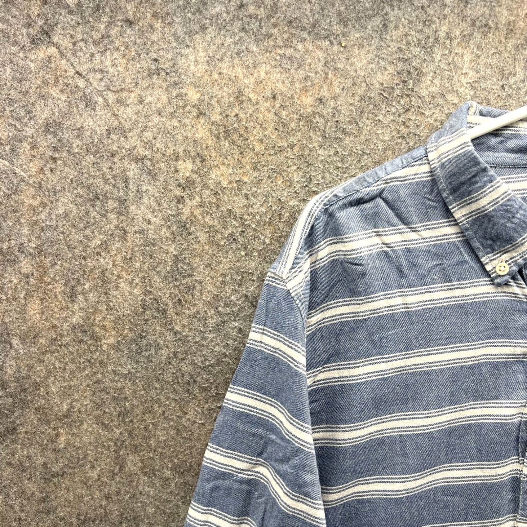 J.Crew J.CREW Shirt Mens Large Blue White Stripes Cotton Button Down Preppy Chambray Casual Business Size US L / EU 52-54 / 3 - 7 Thumbnail