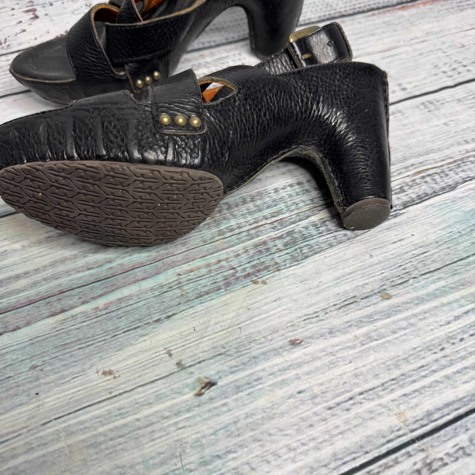 Frye FRYE Reese Black Leather Shoes Low Ankle Strap Size 9.5 Size US 9.5 / IT 39.5 - 4 Thumbnail