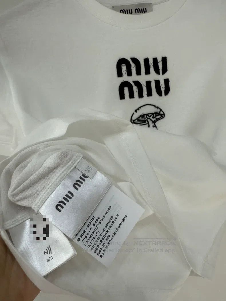 Miu Miu Miu Miu Size XS Small mushroom t-shirt Size XS / US 0-2 / IT 36-38 - 3 Thumbnail