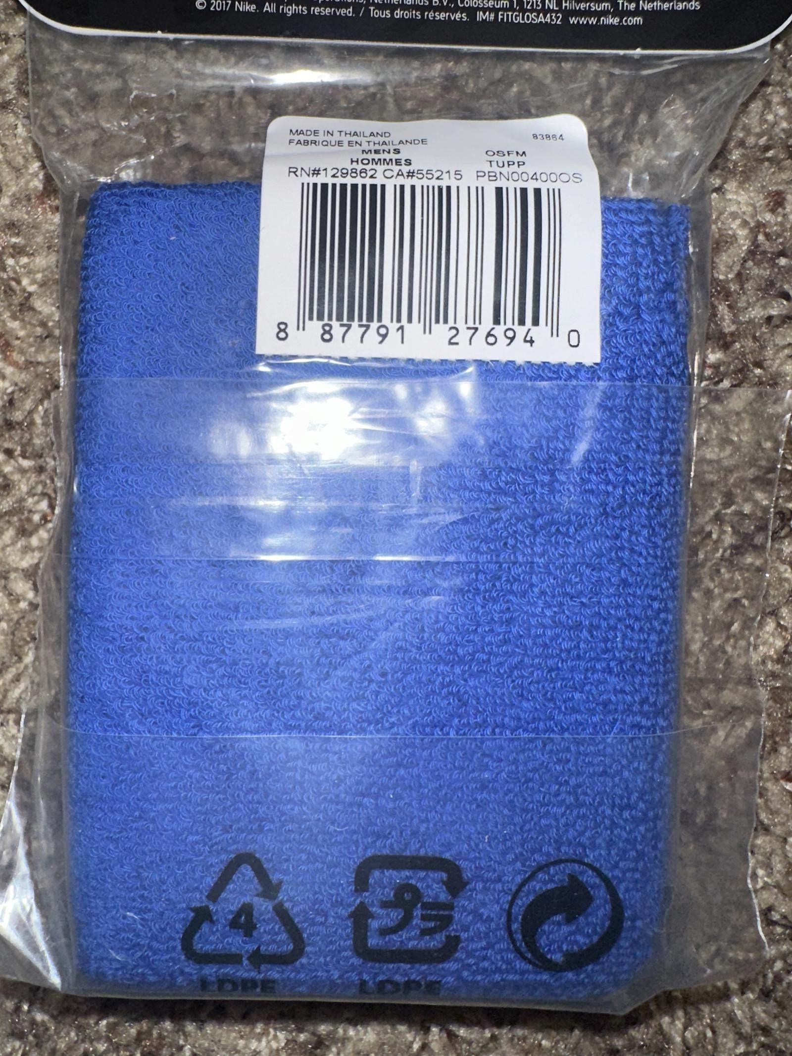 Nike Nike 2 #26 Blue Double Wide Wrist Bands 2017 Size ONE SIZE - 6 Thumbnail