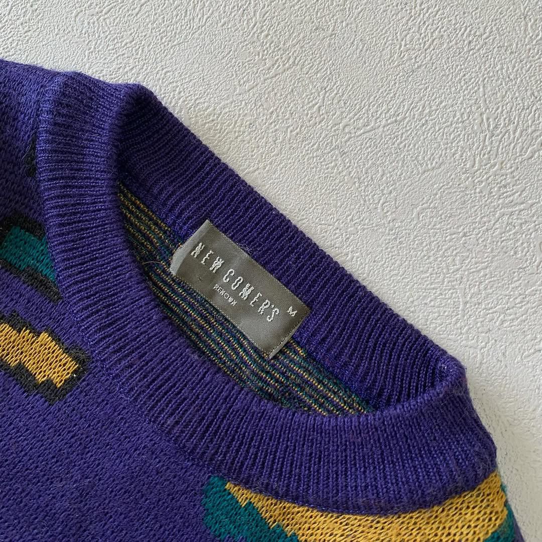Vintage Vintage 90s Asbtrac Pattern Knitwear Size US M / EU 48-50 / 2 - 3 Thumbnail