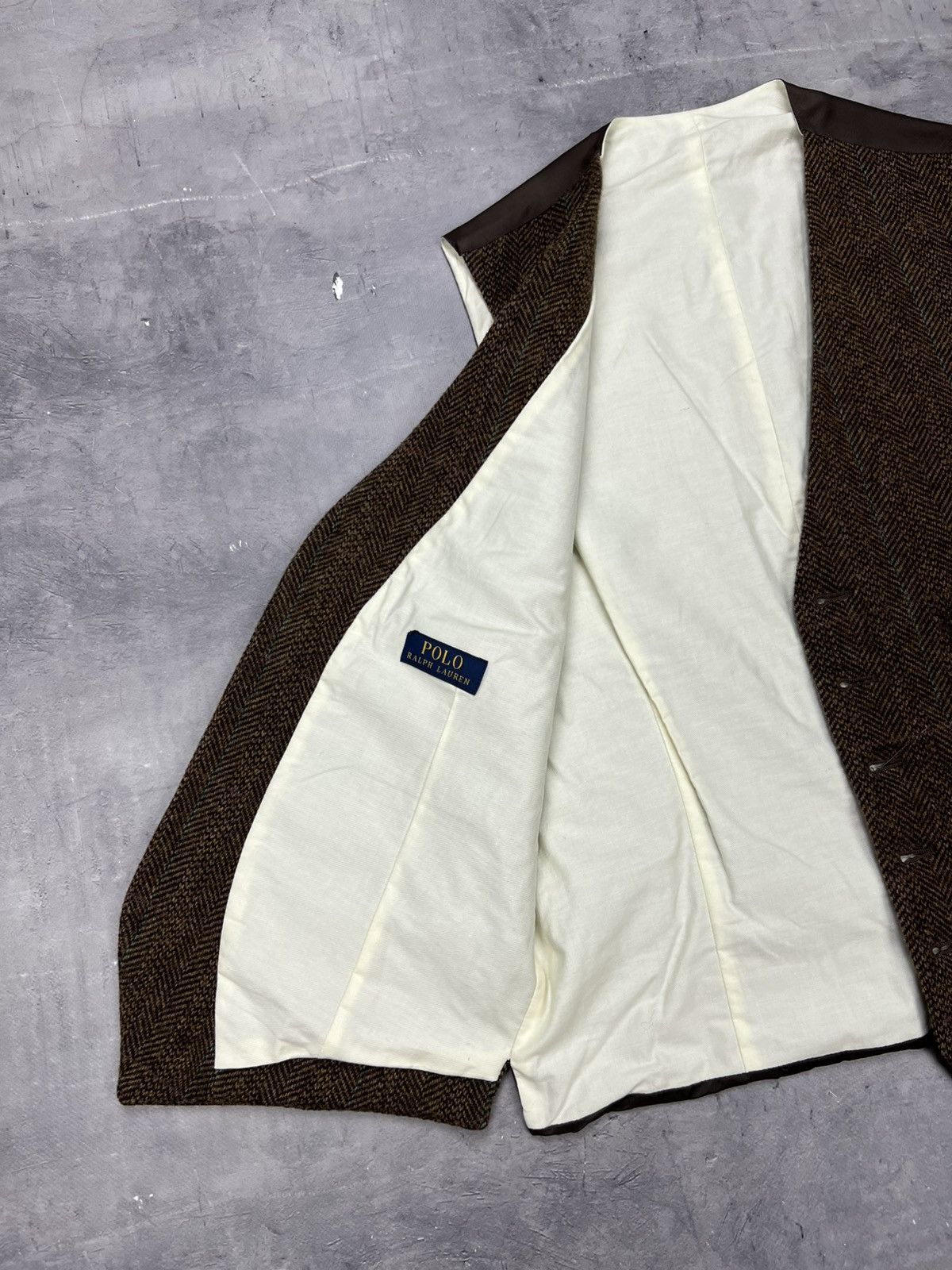 Polo Ralph Lauren Polo Ralph Lauren Vest Waistcoat Suit Herringbone Wool 38R Size 38R - 12 Thumbnail