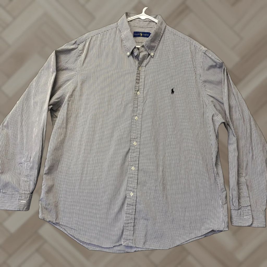 Ralph Lauren Ralph Lauren Shirt Men XXL Button-Up Cotton Striped Casual 2XL Black Pony Logo Regular Fit Size US XXL / EU 58 / 5 - 1 Thumbnail