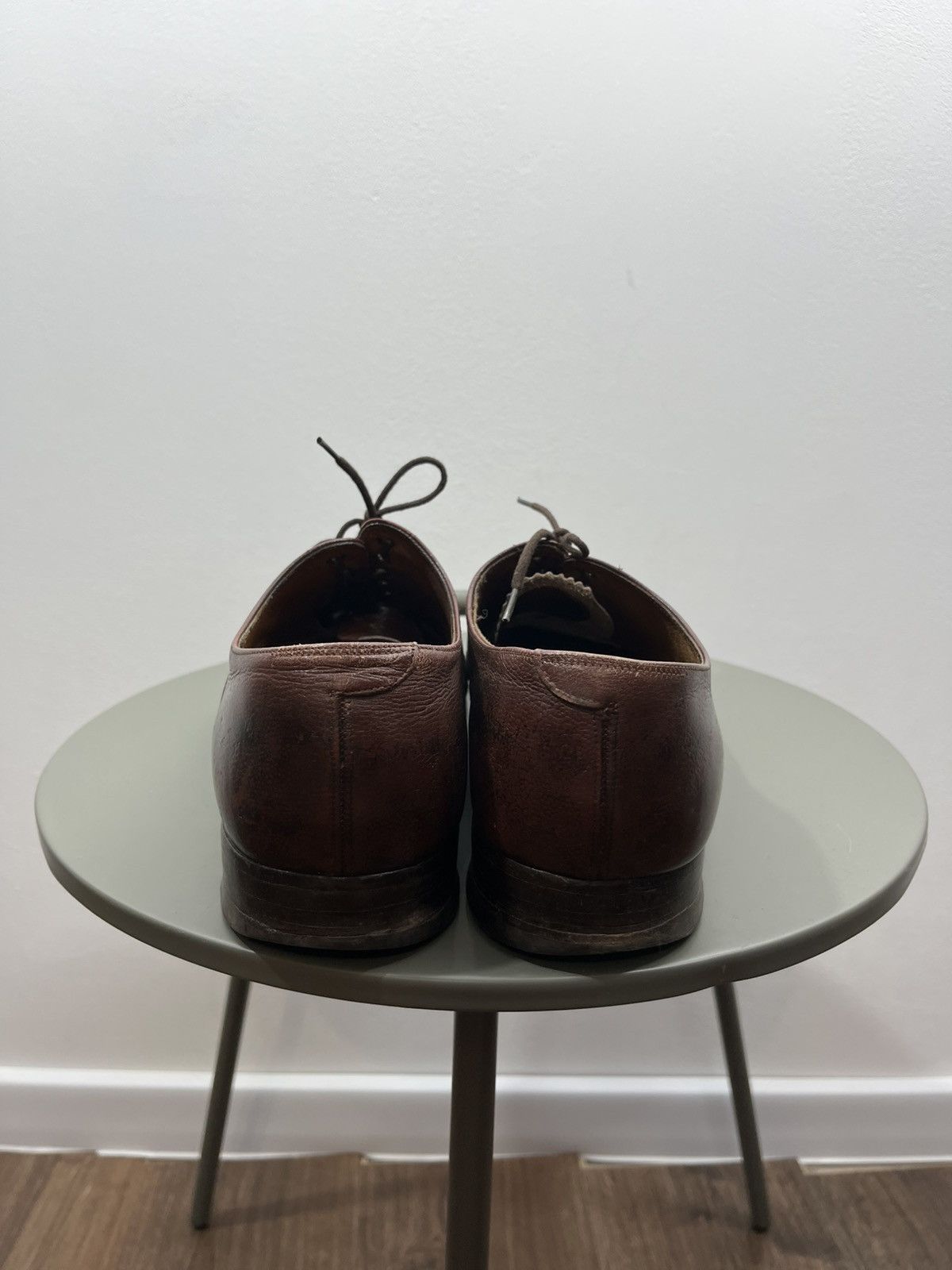 Sanders Sanders 1980 Distressed Brown Leather Cap Toe Oxford Shoes Size US 10 / EU 43 - 6 Thumbnail