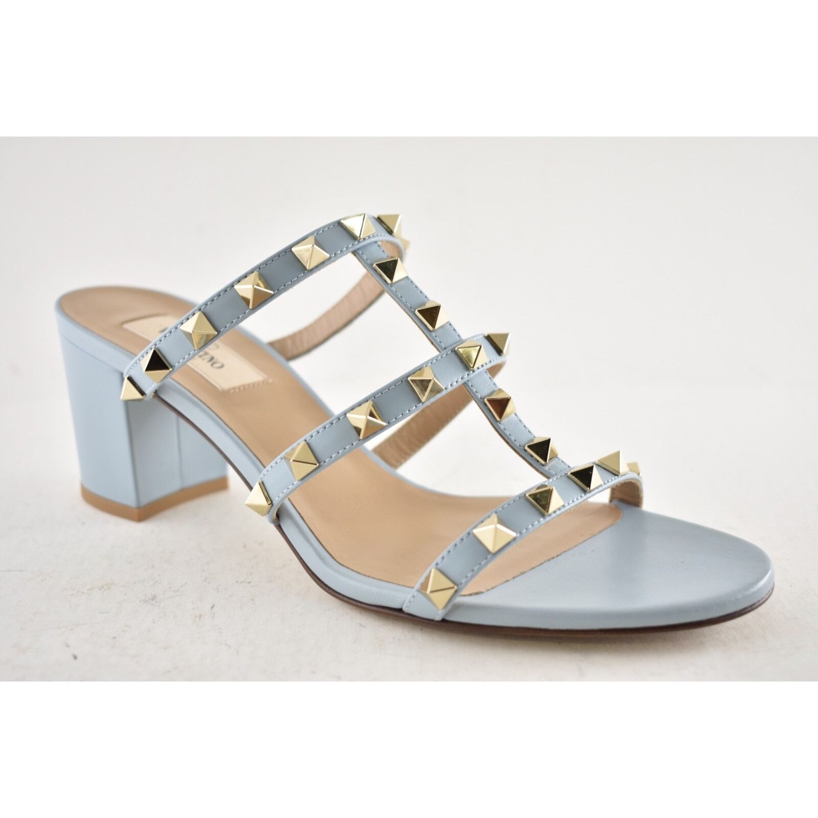Valentino Valentino Rockstud City Slide 60mm Mule Blue Caged Sandal Size US 7.5 / IT 37.5 - 6 Thumbnail
