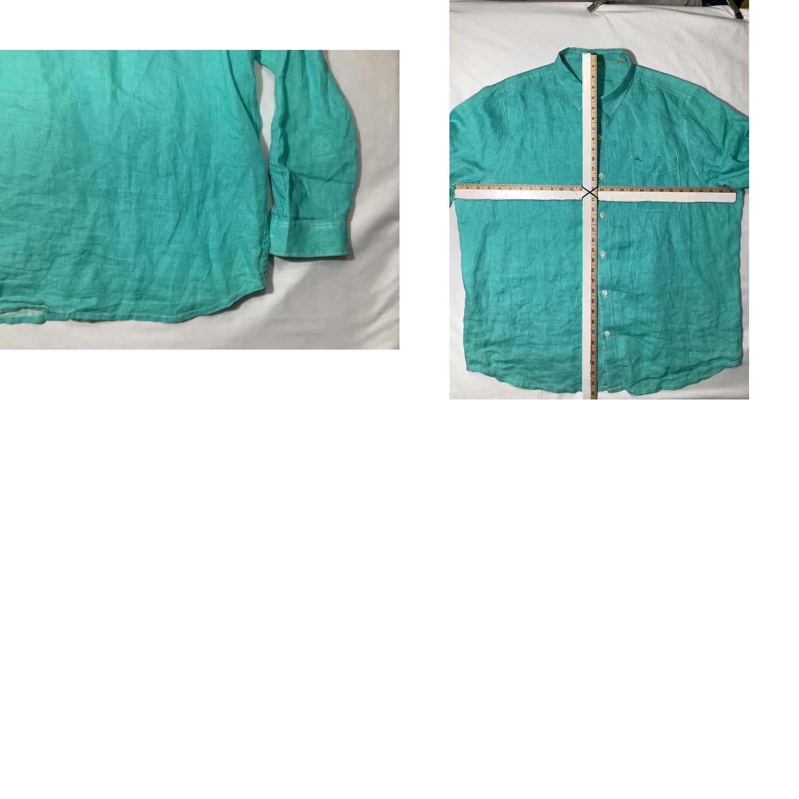 Tommy Bahama Tommy Bahama Shirt Mens 2XL Teal Linen Button Front Long Sleeve Beach Casual Shirt Men Size US XXL / EU 58 / 5 - 8 Thumbnail
