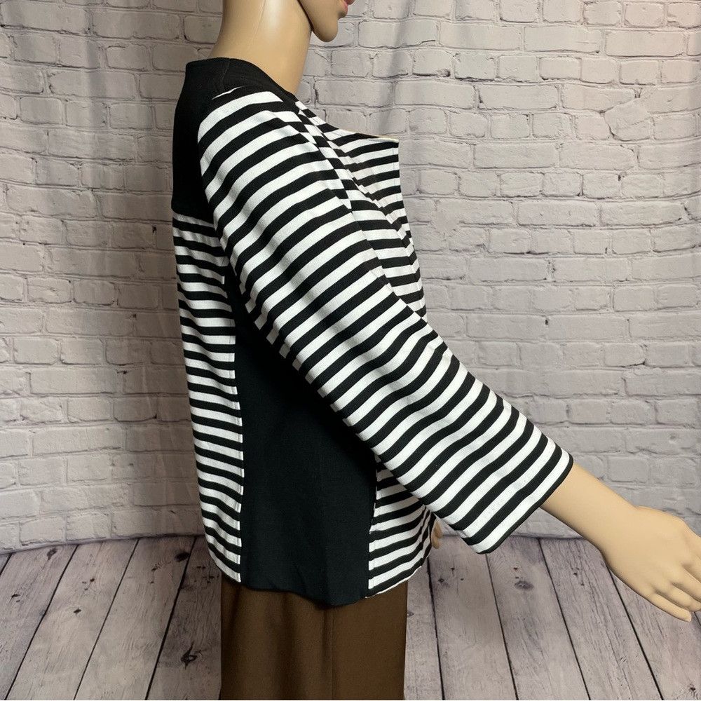 Chicos New Chico's Striped Blocked Moto Jacket Size 1 US M Size M / US 6-8 / IT 42-44 - 6 Thumbnail