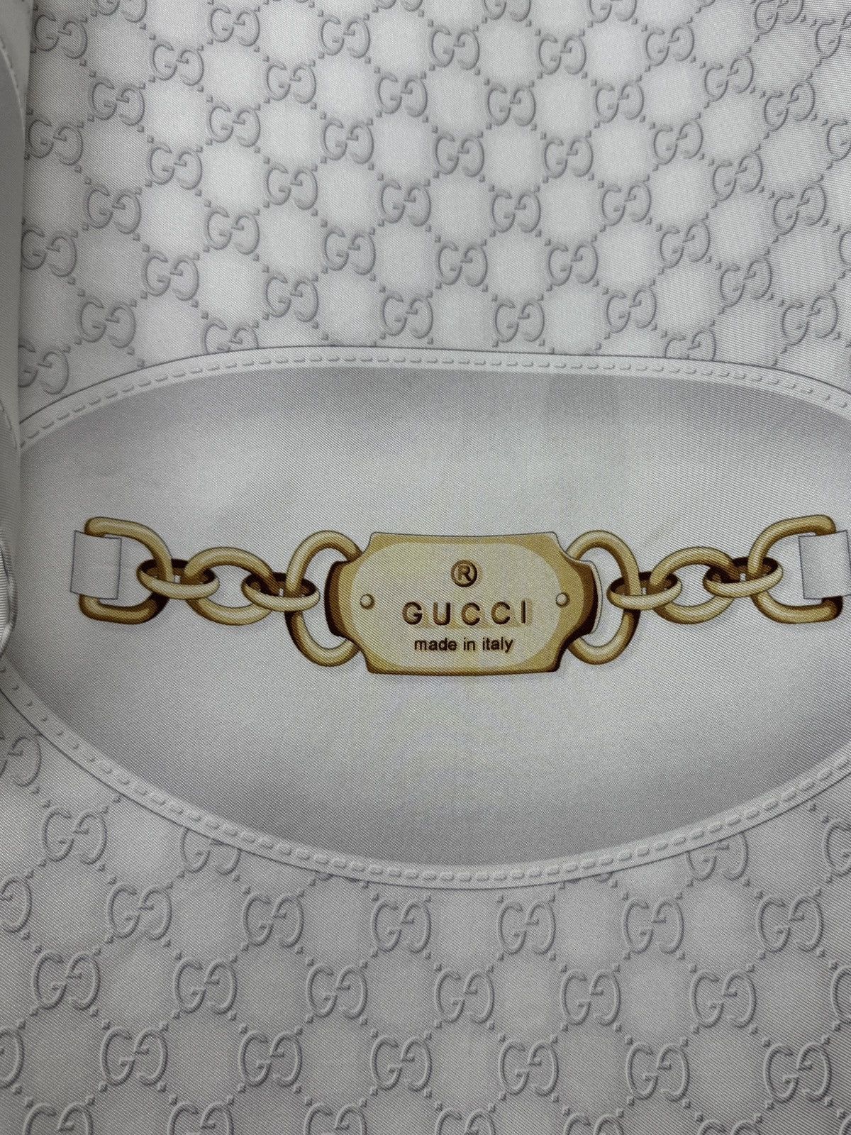 Gucci Gucci Monogram Chain big silk neck scarf Size ONE SIZE - 3 Thumbnail