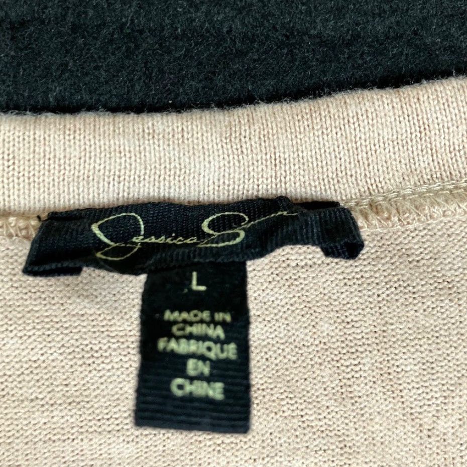 Jessica Simpson Jessica Simpson Womens Shirt Tan Side Split Scoop Neck Long Sleeved Stretch L Shirt Size L / US 10 / IT 46 - 6 Thumbnail