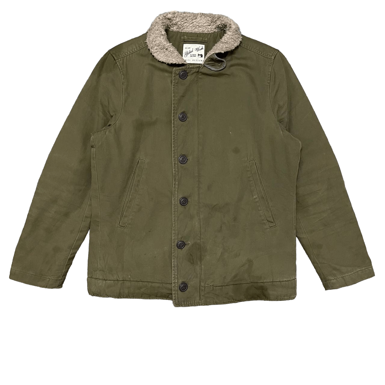 image of Vintage Global Work N1 Deck Military Style Jacket in Green, Men's (Size Medium)