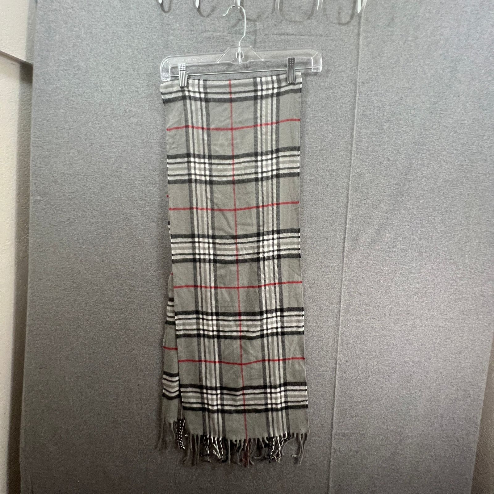 Other 100% Cashmere Gray Checked Scarf made in Scotland Size ONE SIZE - 1 Thumbnail