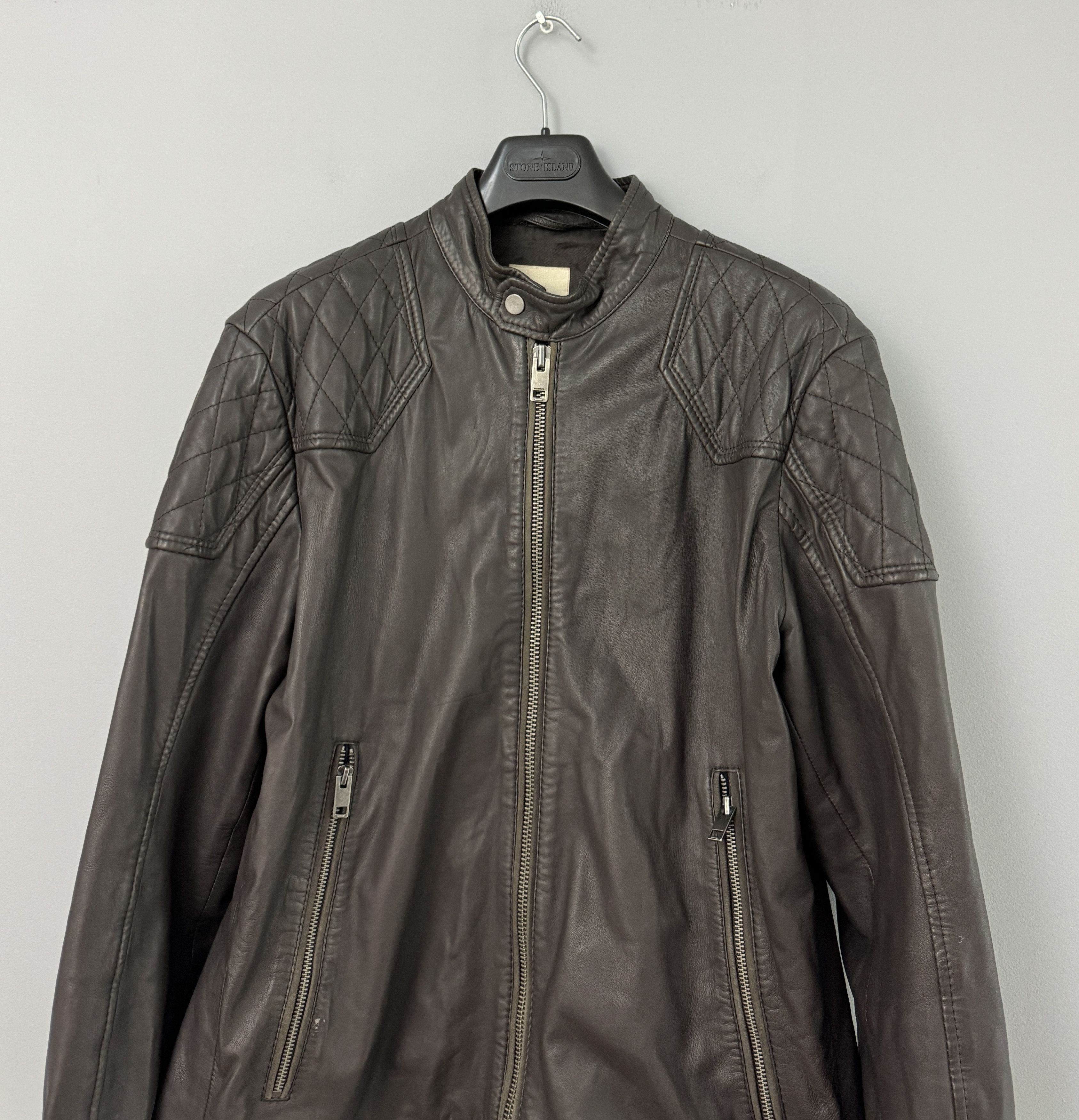 Diesel Men's Diesel Sheepskin Leather Jacket Biker Brown Size XL Size US XL / EU 56 / 4 - 2 Thumbnail