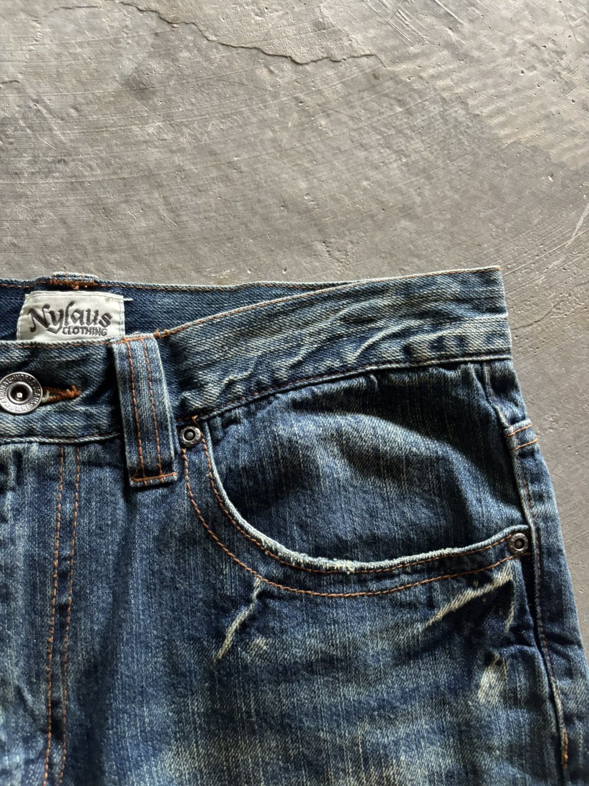 Tornado Mart NYLAUS flare distressed rusty mud wash mudmax style japanese Size US 31 - 9 Thumbnail