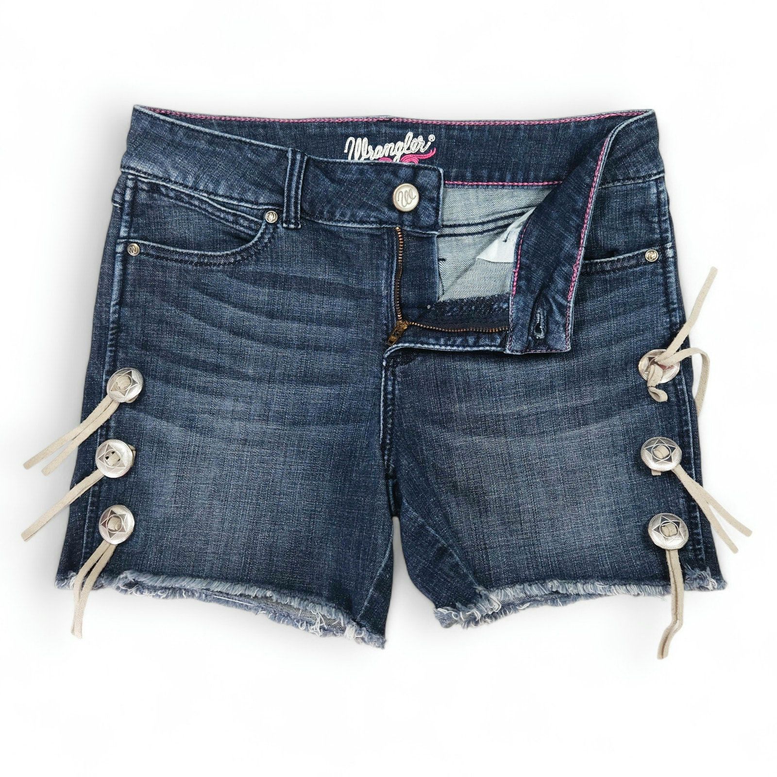 Wrangler VTG EUC Wrangler Shorts Silver Concho Sz. 7 Western Rodeo Size 27" / US 4 / IT 40 - 3 Thumbnail
