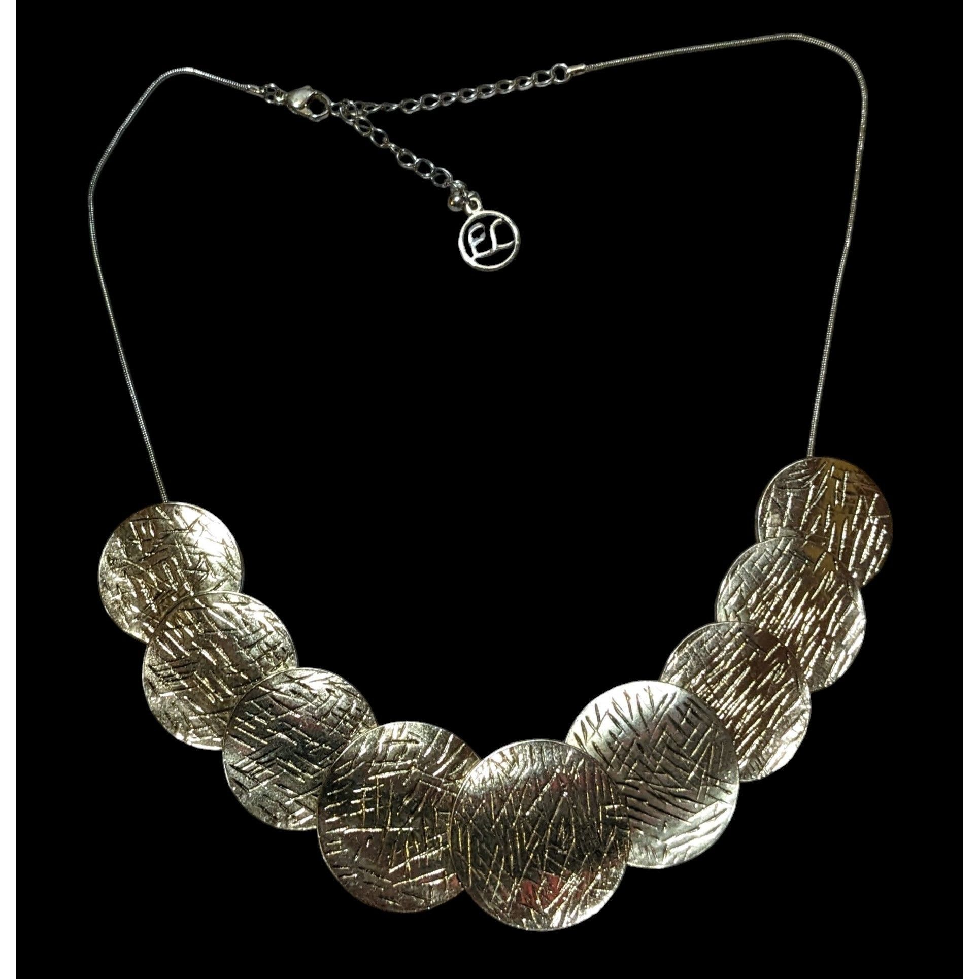 Other Modern Glam Erica Lyons Etched Gold Disc Necklace Size ONE SIZE - 1 Thumbnail