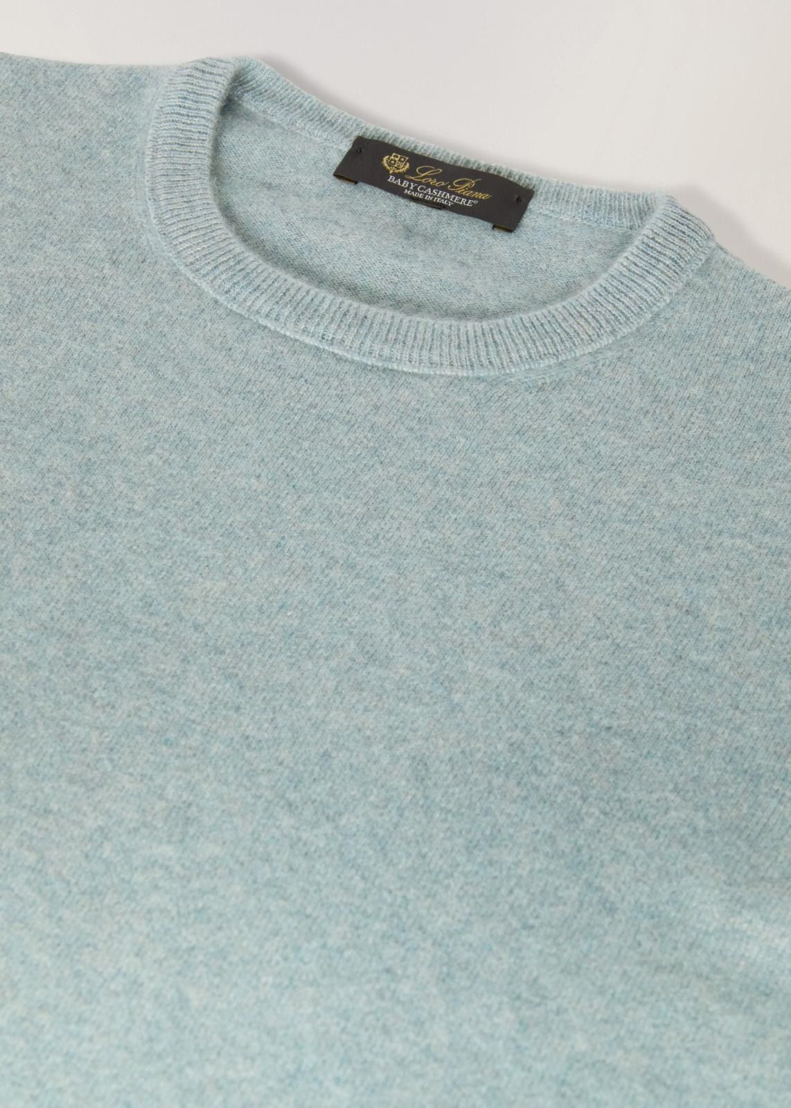 Loro Piana o1srvl11e0525 FAM7979 Crewneck Sweater in Baby Blue Size M / US 6-8 / IT 42-44 - 3 Thumbnail