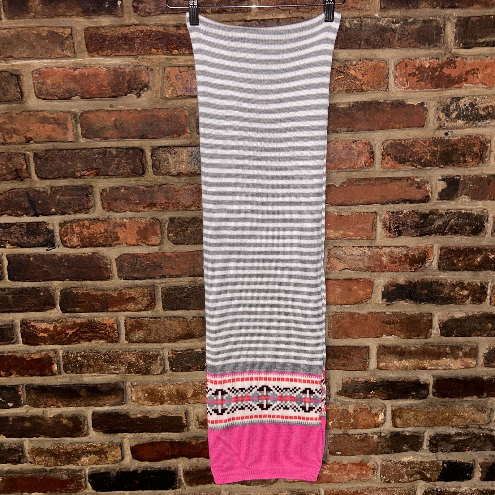 Other Talbots Wool Blend Pink Gray White Rectangle Long Scarf Size ONE SIZE - 1 Thumbnail