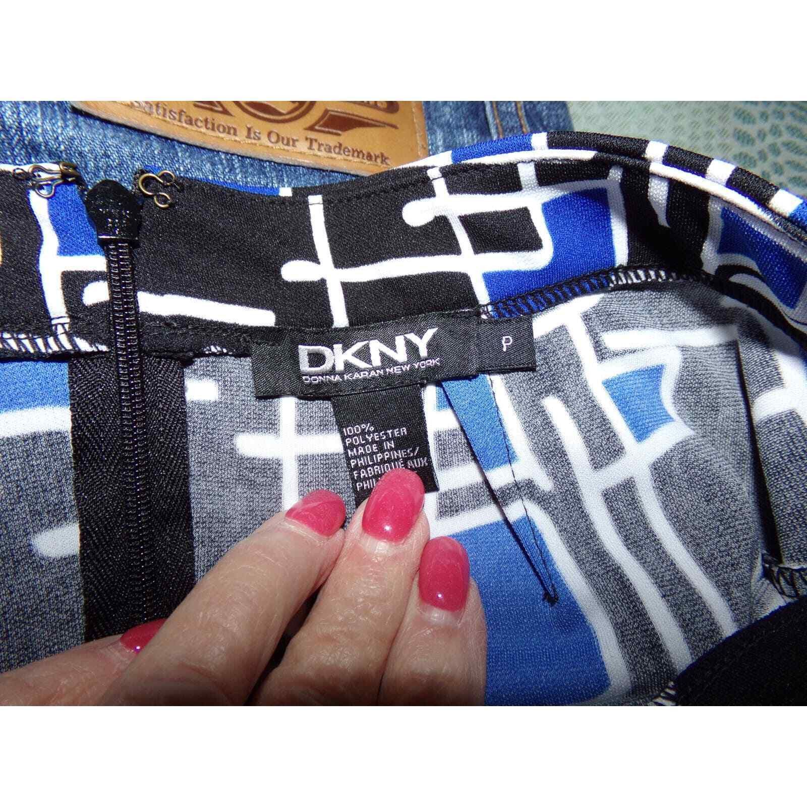 DKNY Donna Karan DKNY black/blue y2k A line skirt P EUC Knit Size 26" / US 2 / IT 38 - 3 Thumbnail