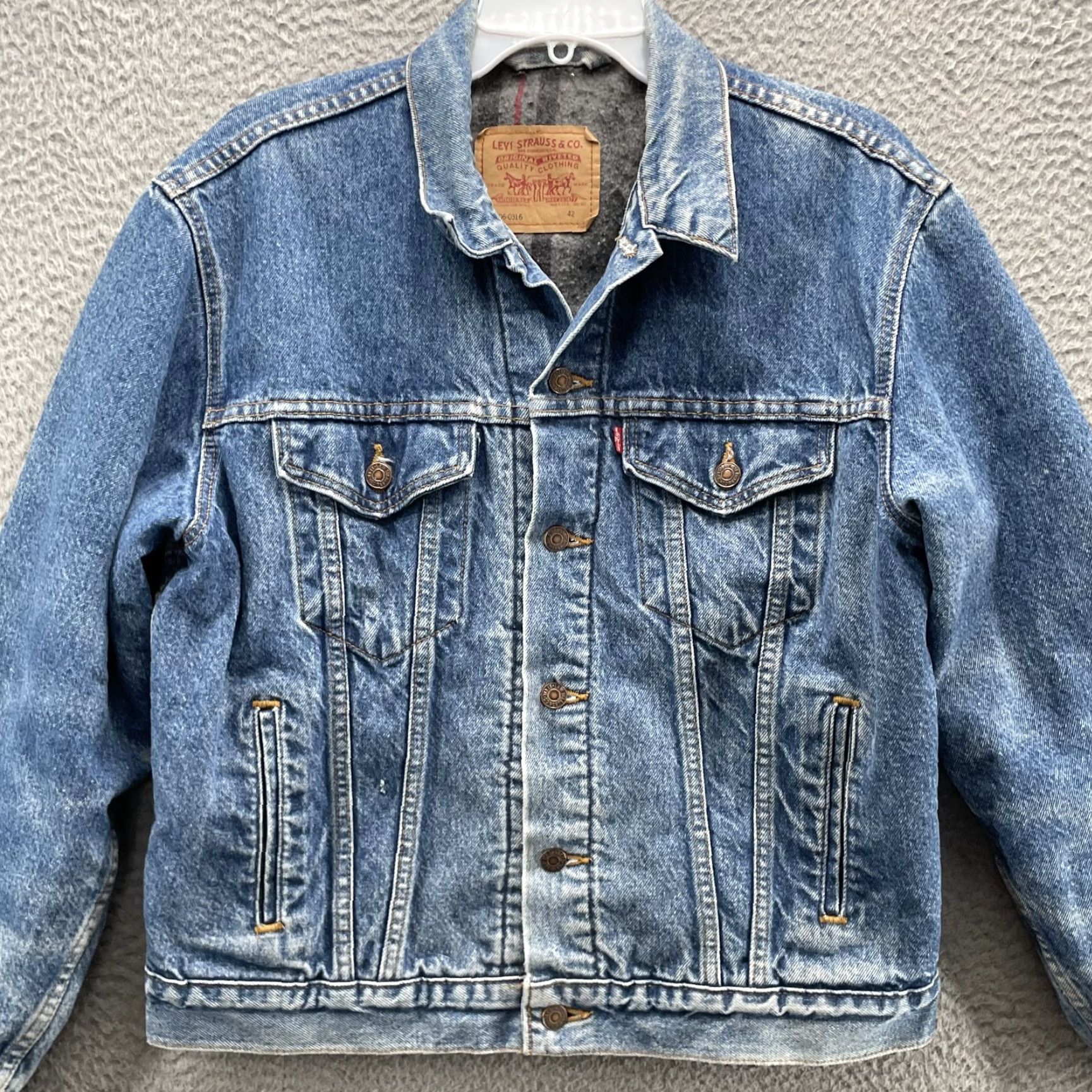 Levi's VINTAGE Levi's Trucker Jean Jacket Men's 42 Flannel Lined Thermal Workwear 90's USA Size US 42 / EU 58 - 3 Thumbnail