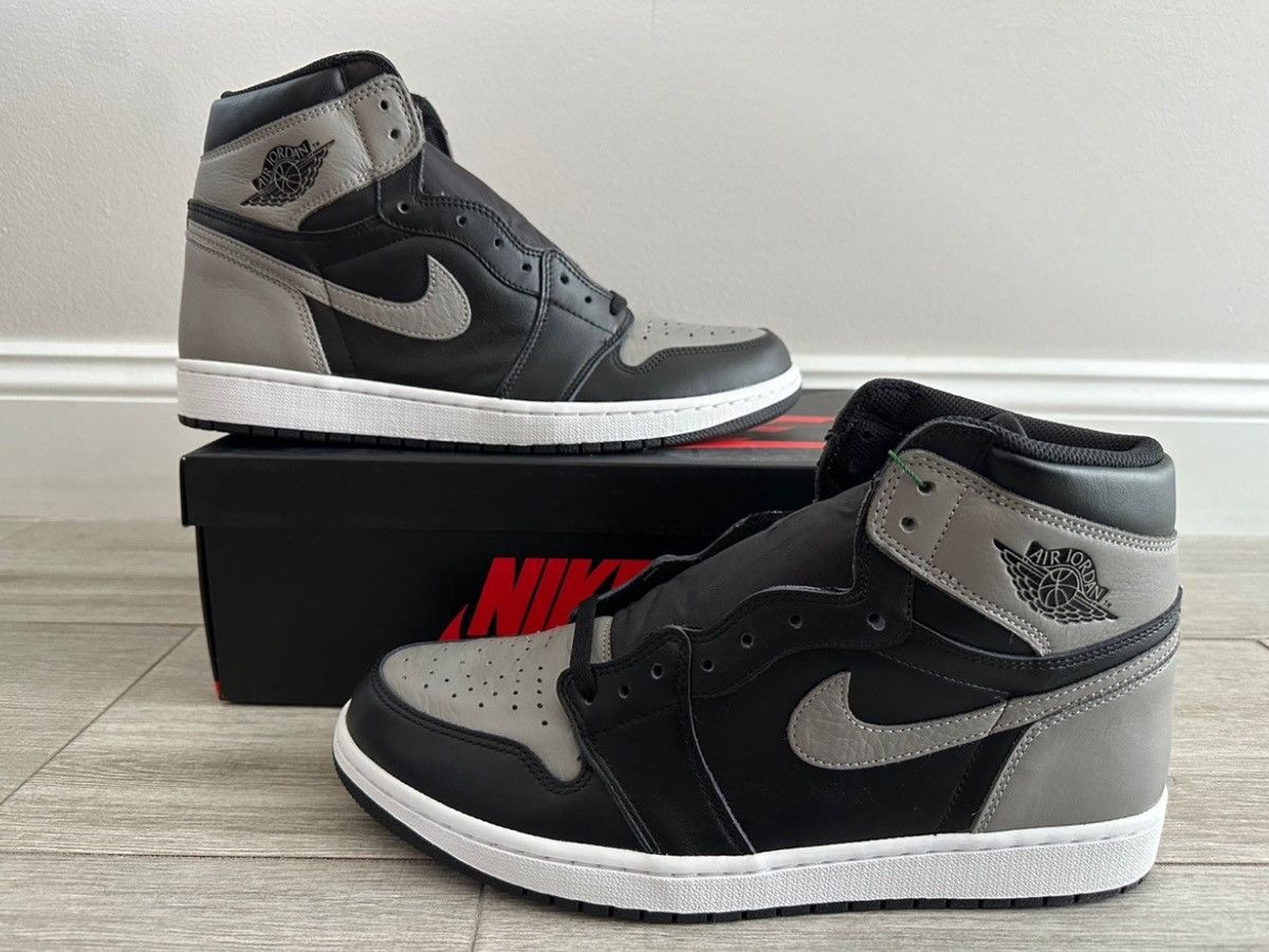 Jordan Brand Air Jordan 1 Retro High OG Shadow Black Grey White Sz 12 Size US 12 / EU 45 - 1 Thumbnail