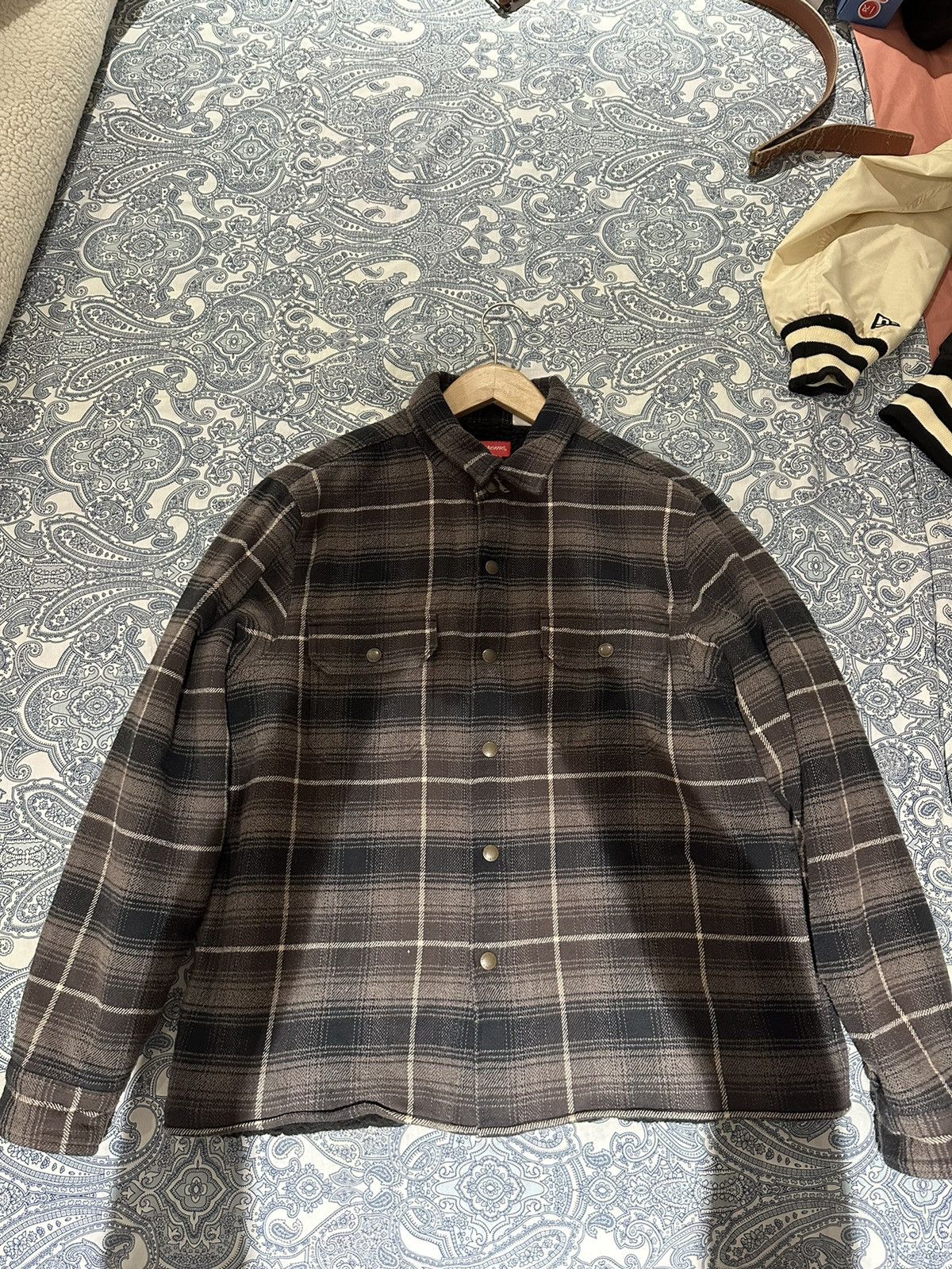 Supreme Supreme shearling lined flannel | Grailed