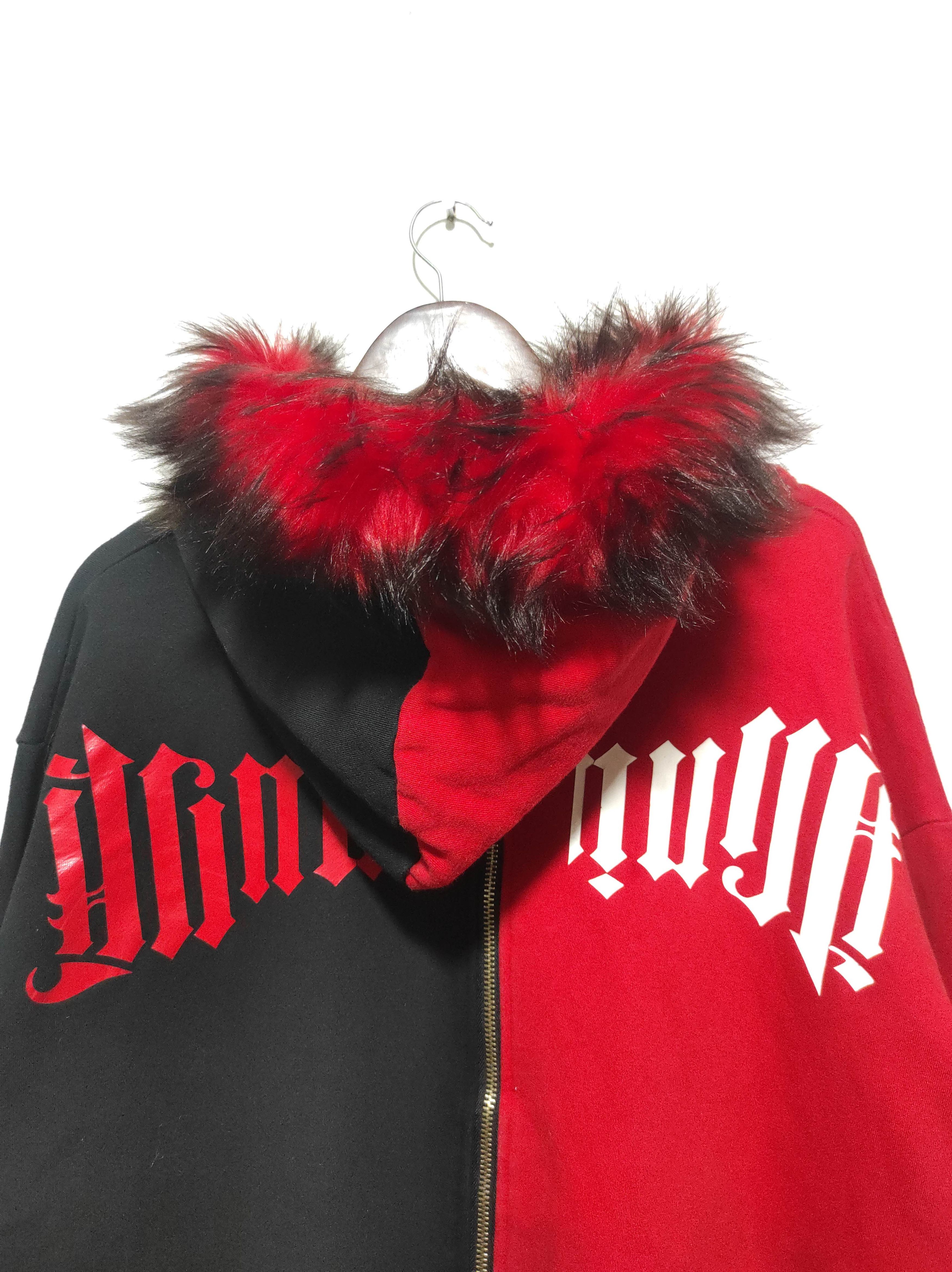 Hysteric Glamour B&W Back Oversized Zipper Fur Hoodie ifsixwasnine lgb style Size US XL / EU 56 / 4 - 14 Thumbnail