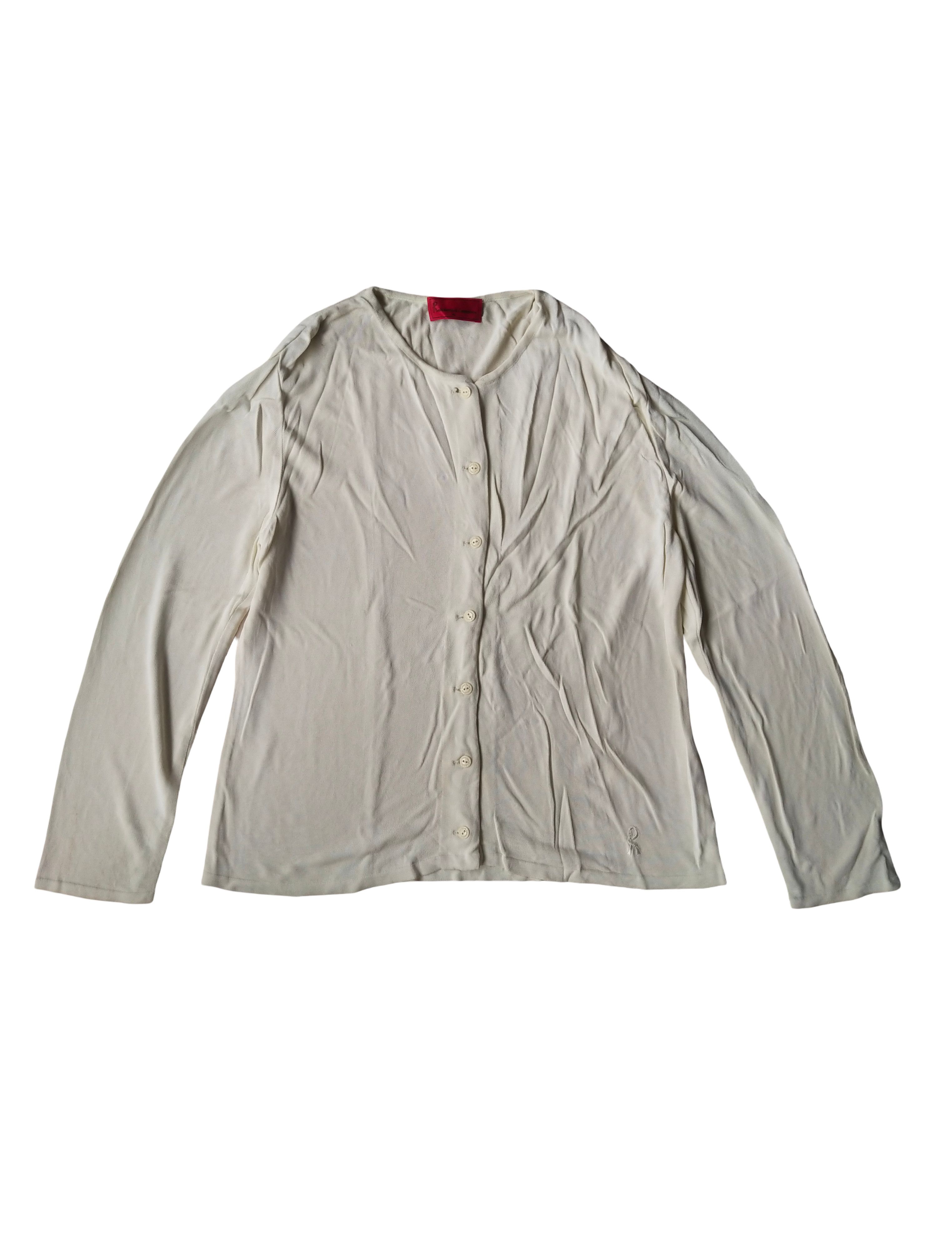 Roberta di Camerino Vintage 90s Roberta Di Camerino Fine Knit Cardigan Cream Size M / US 6-8 / IT 42-44 - 1 Thumbnail