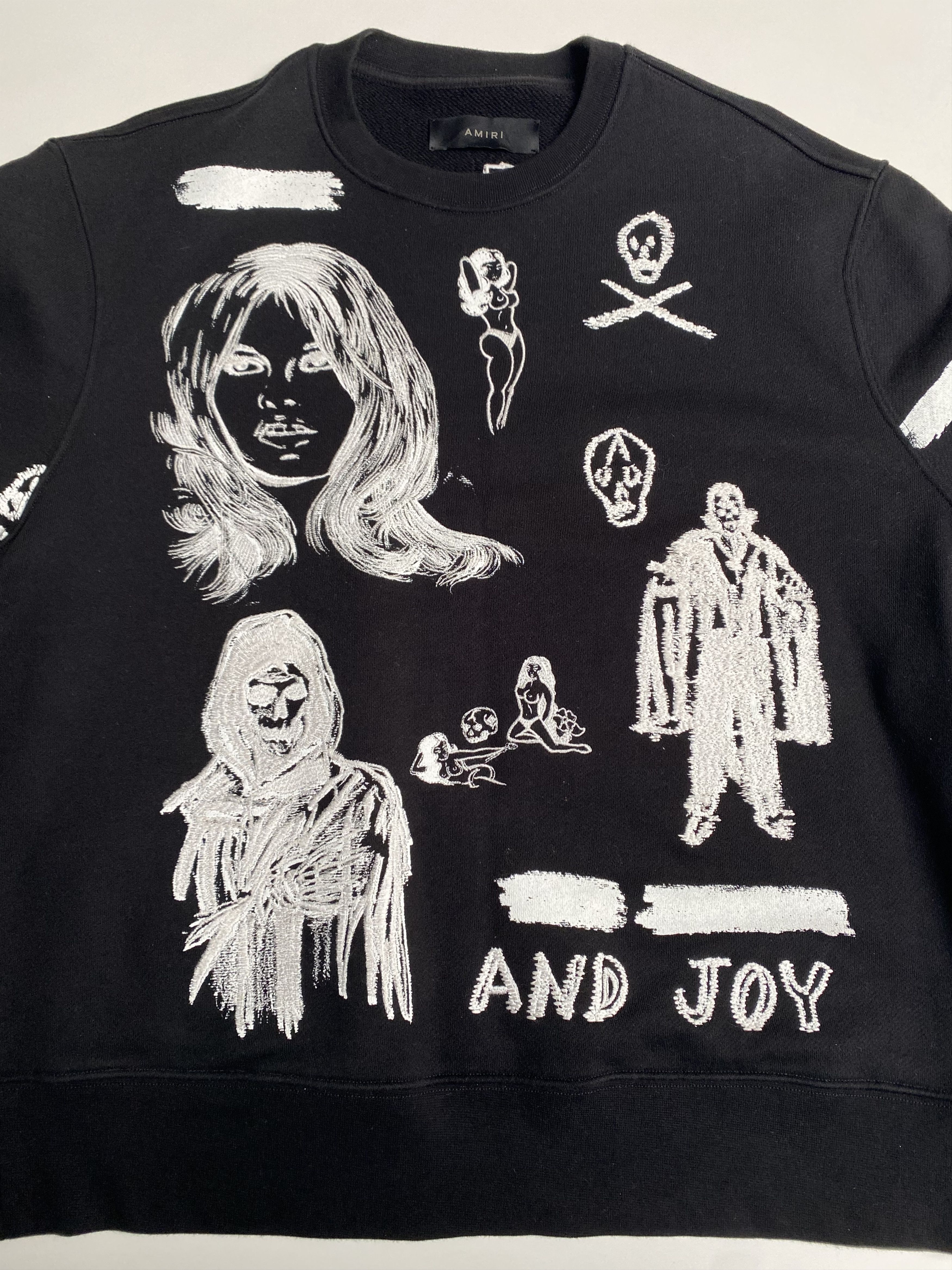 Amiri / Wes Lang Embroidered Sketch Crewneck Sweatshirt