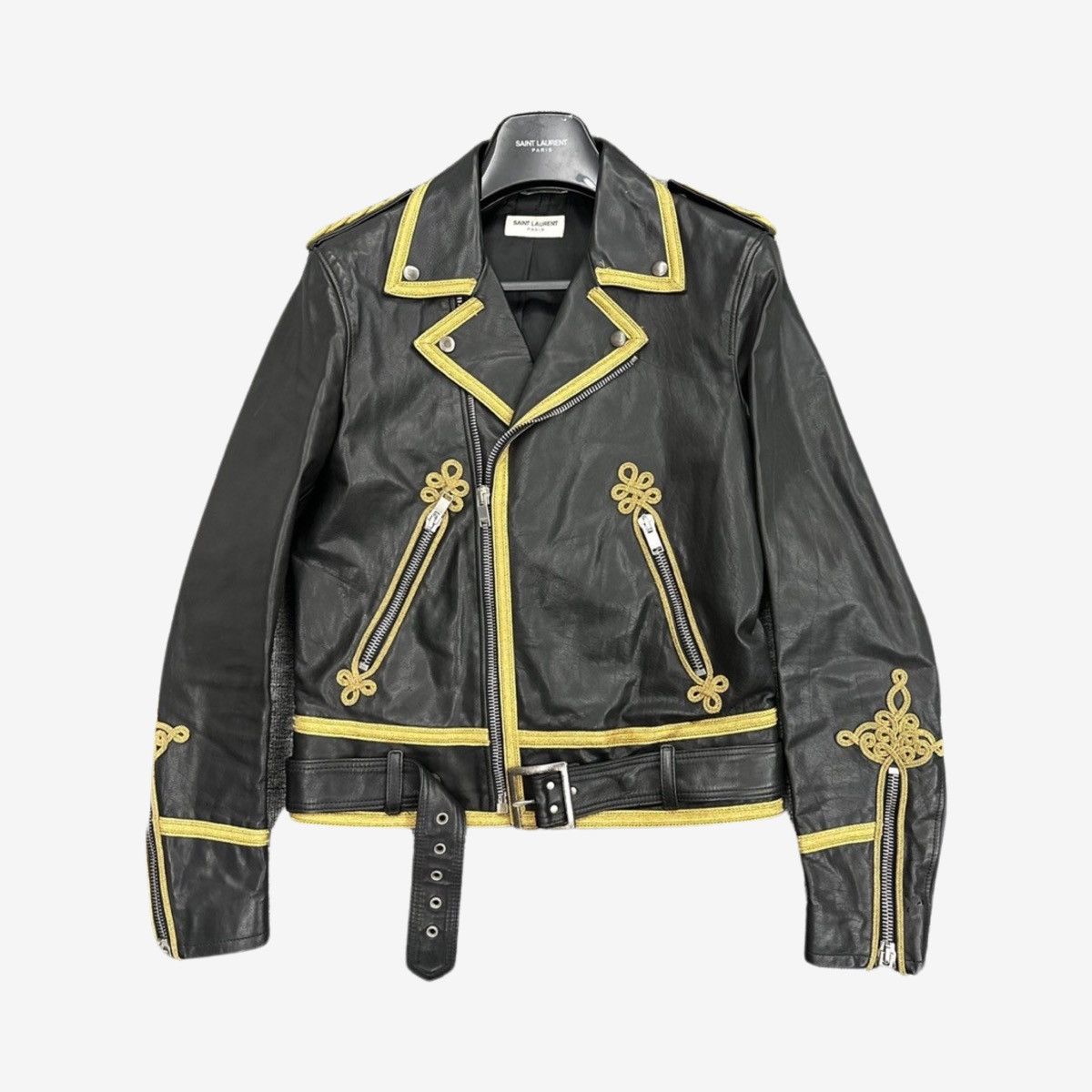 Saint Laurent Paris Saint Laurent Paris SS15 Gold Trimmed Officer Leather jacket Size US S / EU 44-46 / 1 - 2 Thumbnail