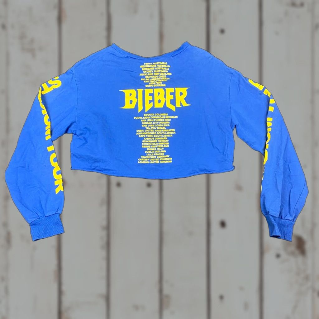 Vintage VINTAGE Justin Bieber Purpose Stadium Tour Long Sleeve Crop Top Shirt Blue Womens XS Size XS / US 0-2 / IT 36-38 - 1 Thumbnail