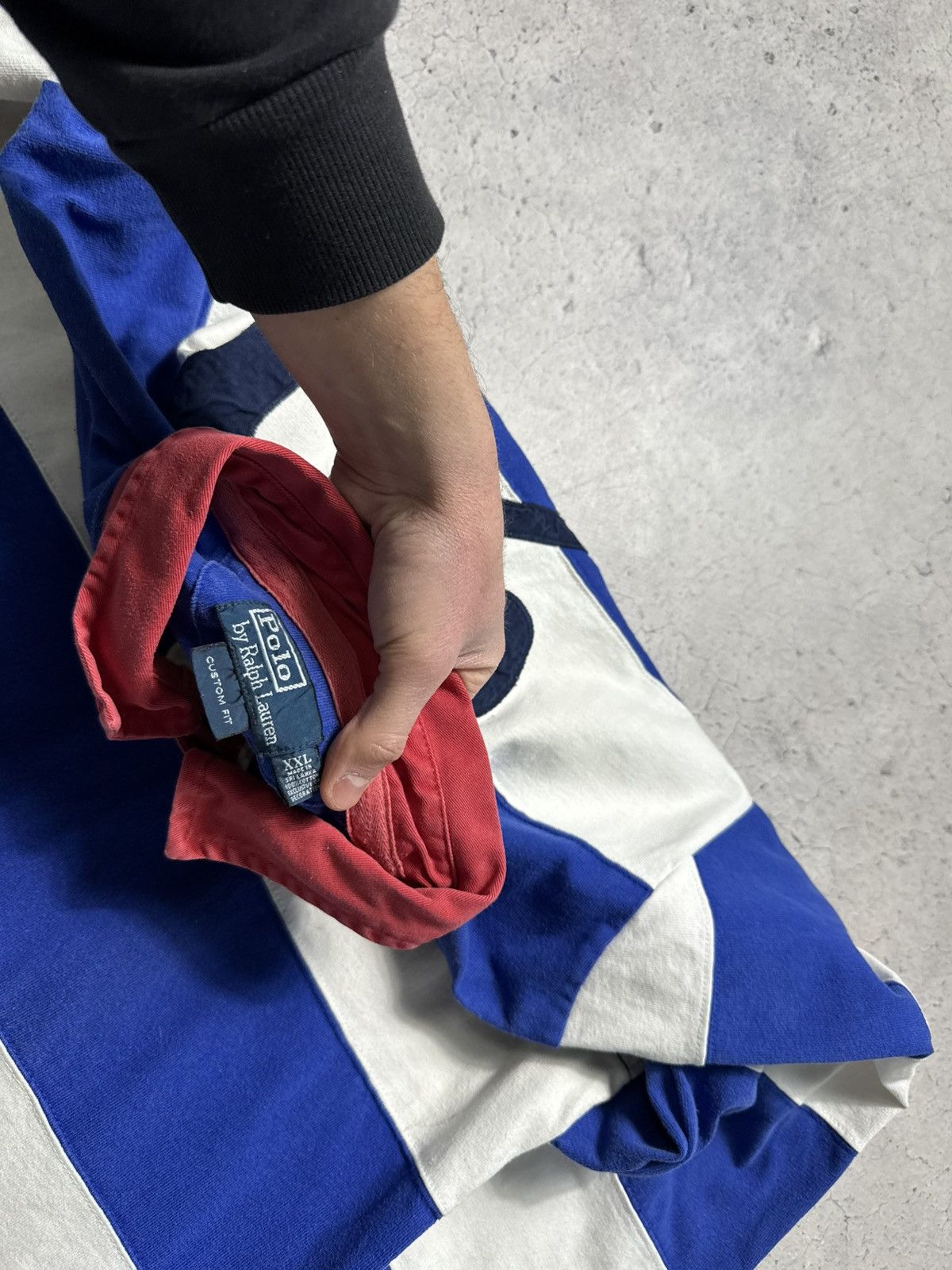 Polo Ralph Lauren Polo Ralph Lauren Striped Rugby Sweatshirt Vintage #21 Size US XXL / EU 58 / 5 - 7 Thumbnail