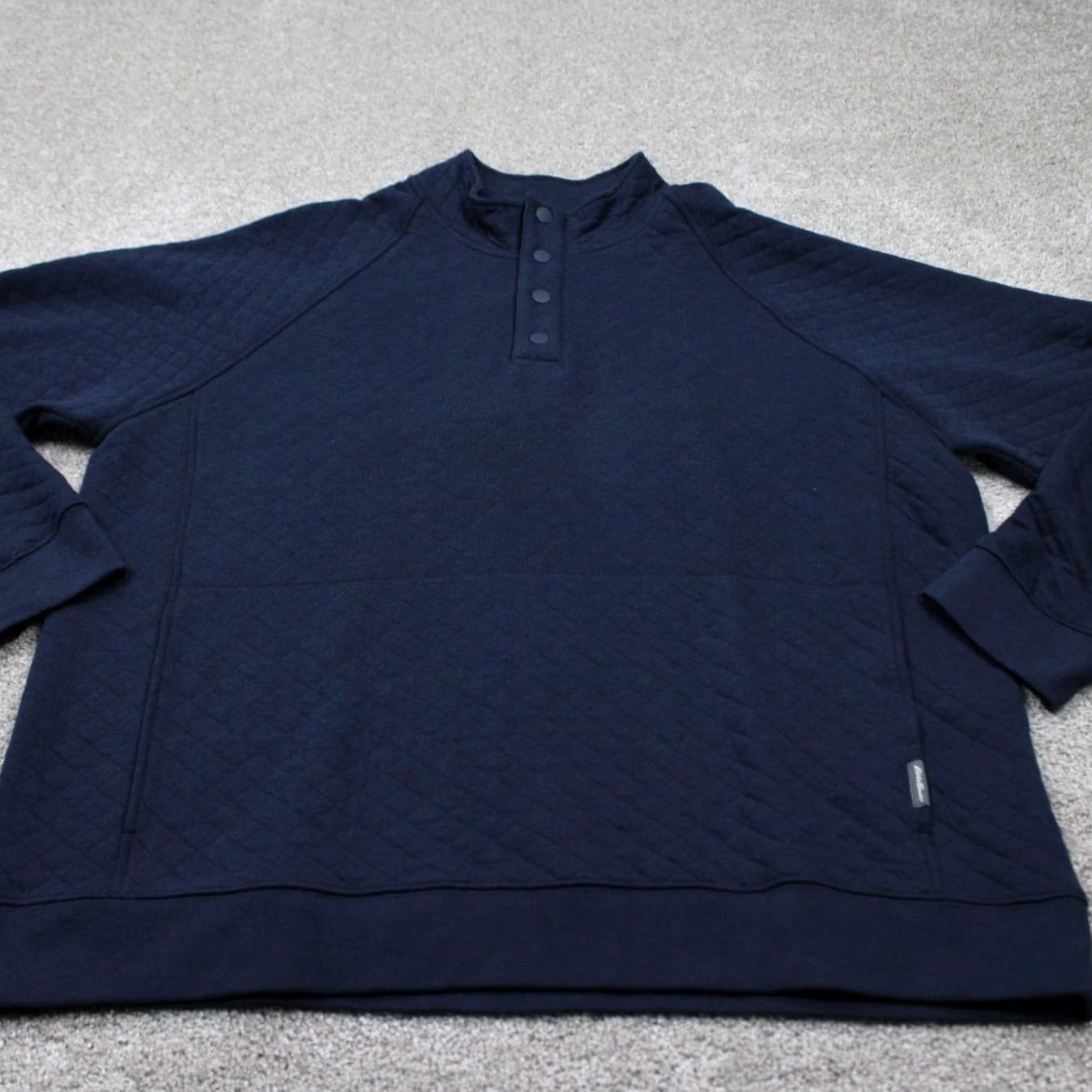 Eddie Bauer Eddie Bauer Sweatshirt Mens XL Blue Quilted Mock Neck Henley L/S Sweater Size US XL / EU 56 / 4 - 2 Thumbnail