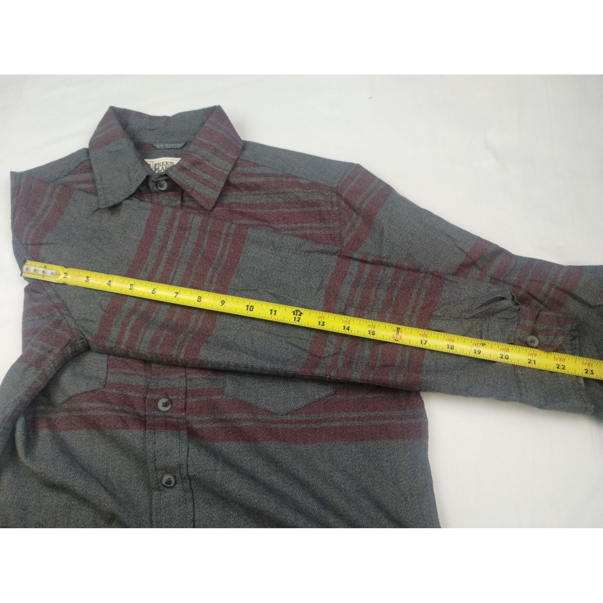 Free Planet Free Planet Men's Grey Small Shirt/Button Up SzS SKU3863 Size US S / EU 44-46 / 1 - 9 Thumbnail