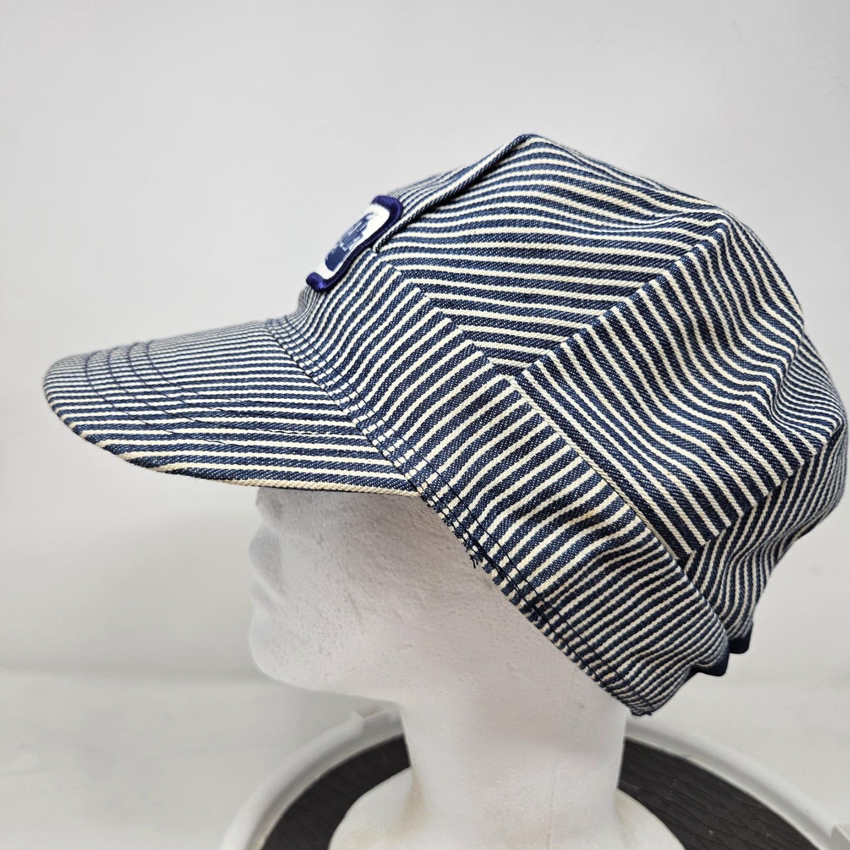 Vintage VINTAGE CNGT Hat Cap Snap Back Blue Hickory Stripe Railroad Engineer Patch Mens Made USA Size ONE SIZE - 5 Thumbnail
