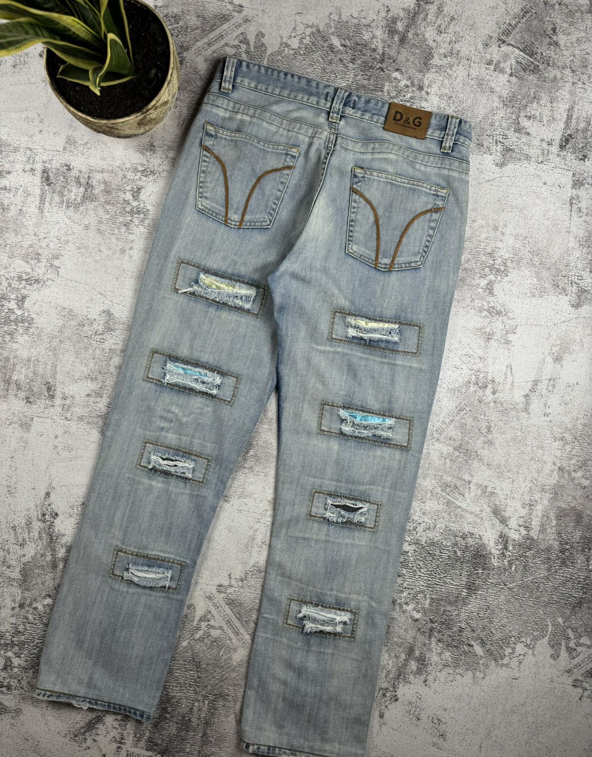 Dolce & Gabbana Dolce & Gabbana RARE D&G Patchwork Distressed Y2K Denim Jeans Size US 34 / EU 50 - 4 Thumbnail