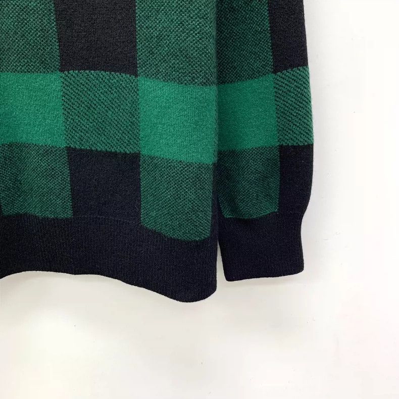 Dior Dior Green plaid letter print cashmere round-neck long-slee Size XXS / US 00 / IT 34 - 4 Thumbnail