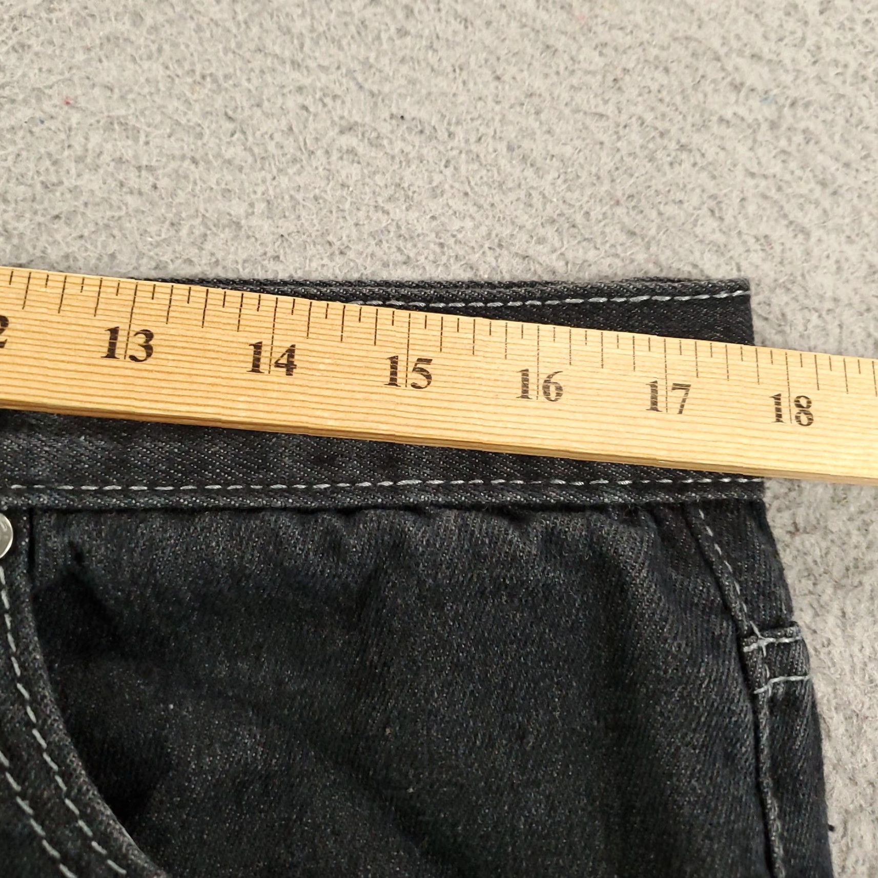 Vintage Mecca Jeans Mens Black Size 38x32 35x30 Denim Dark Wash 5-Pocket Straight Size US 35 - 2 Thumbnail