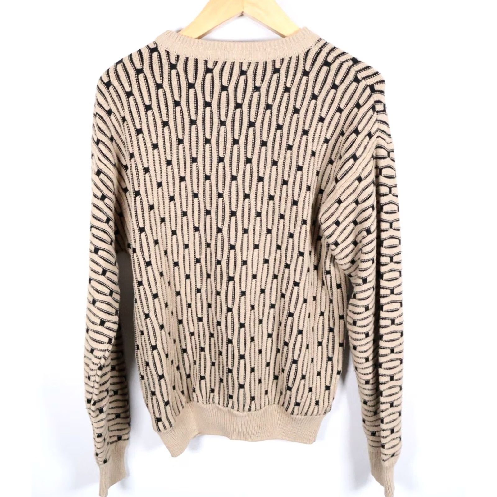 Vintage VINTAGE 90s Dad Style Sweater John Blair Pullover Geometric Pattern Beige XL Mens Regular Knit Crew Neck Lightweight Chunky-Knit Size US XL / EU 56 / 4 - 2 Thumbnail