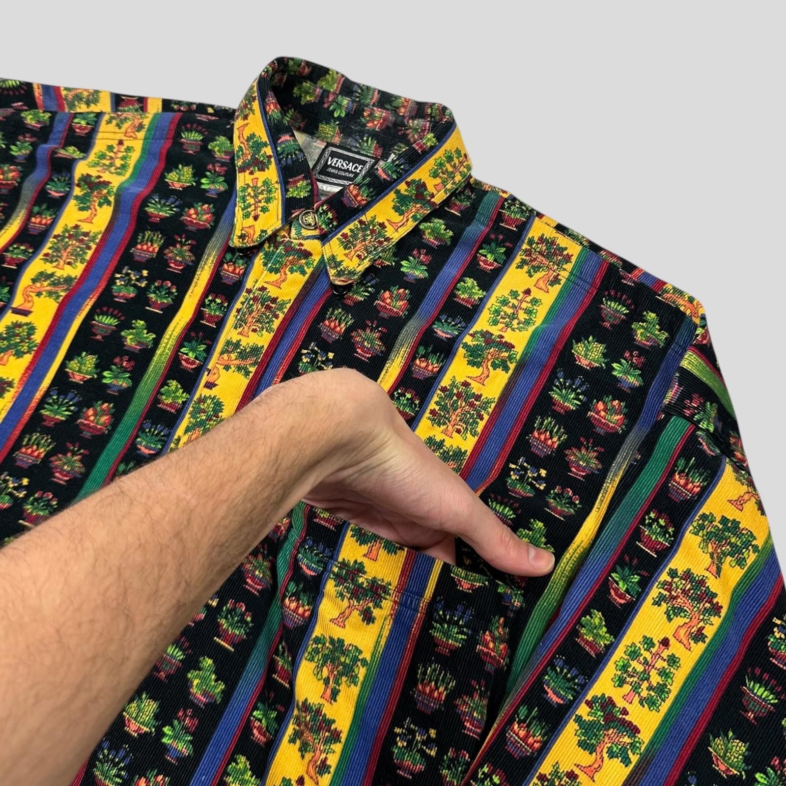 Versace Versace Jeans Couture 90’s Bonsai Corduroy Shirt - M (L/XL) Size US L / EU 52-54 / 3 - 5 Thumbnail