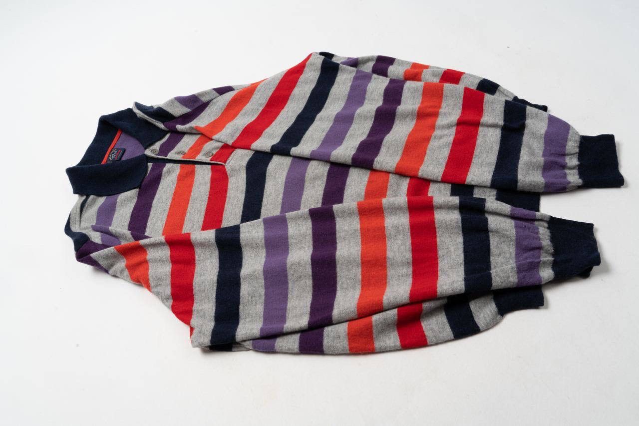 Paul & Shark 🔵PAUL & SHARK Yachting Striped Wool Jumper Sweater Polo Size US XL / EU 56 / 4 - 9 Thumbnail