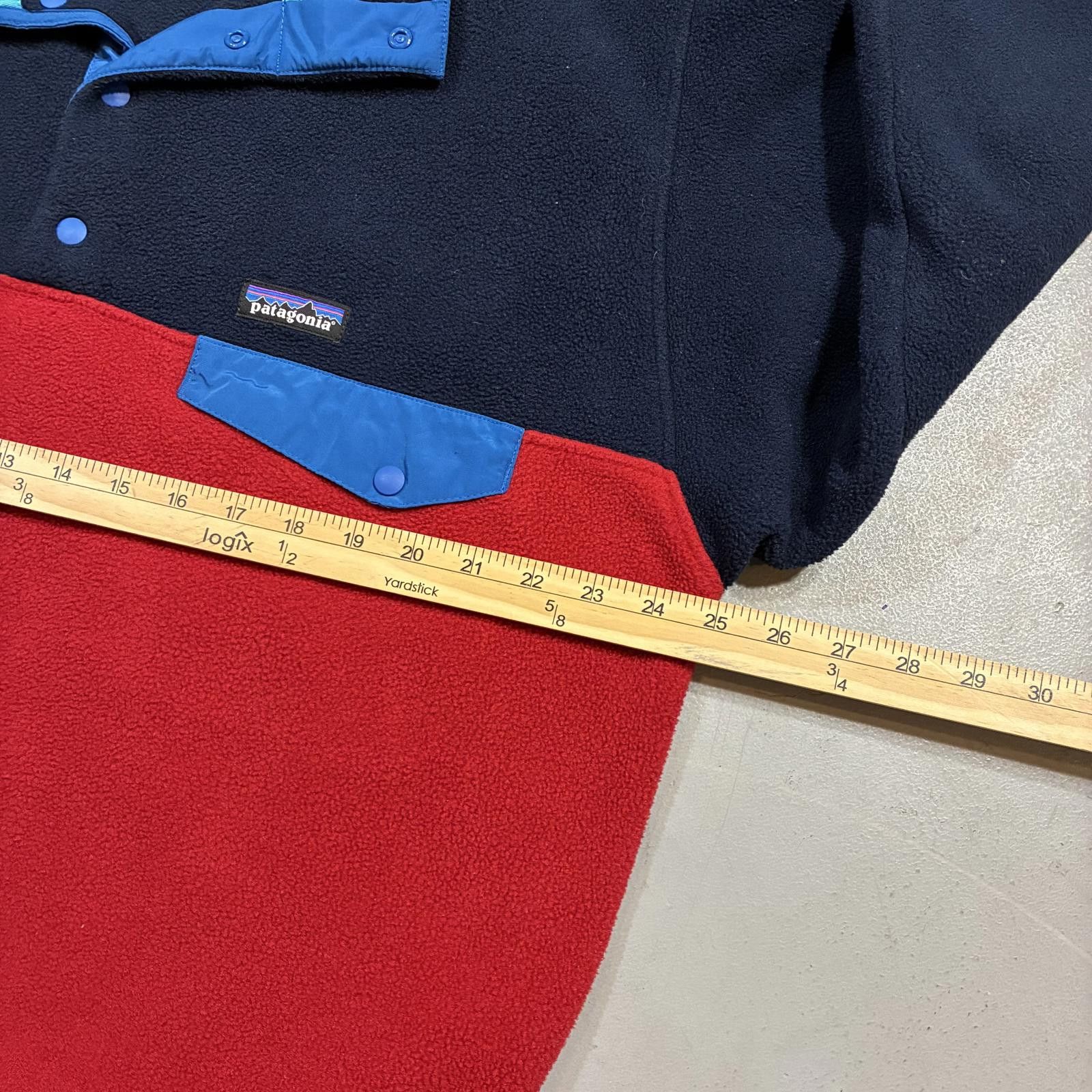 Patagonia Patagonia Synchilla Snap T Fleece ~ Men's L ~ Navy & Red Size US L / EU 52-54 / 3 - 6 Thumbnail