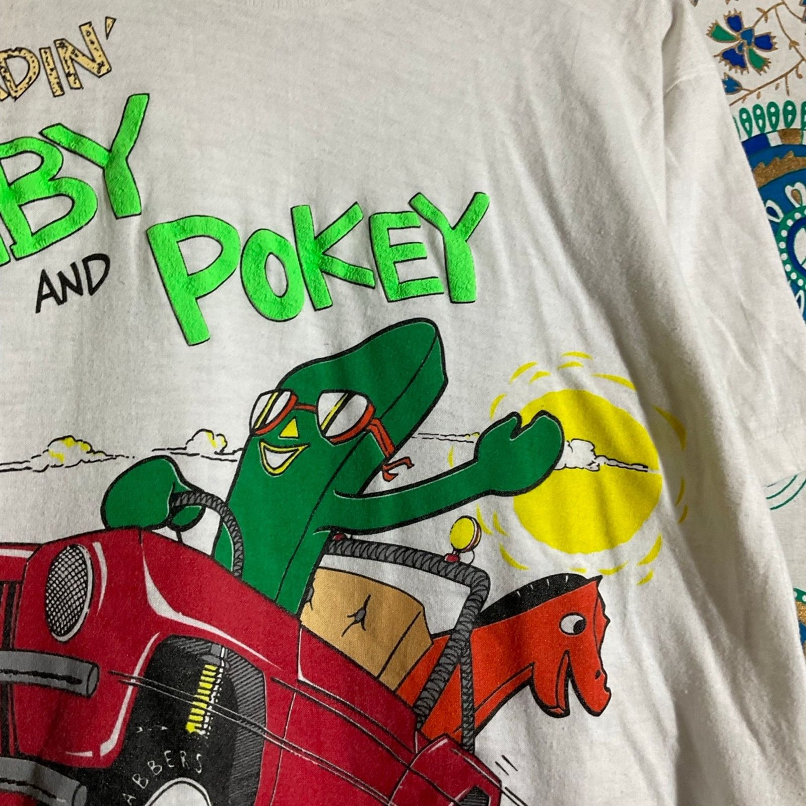 Gildan Vintage 1985 Gumby And Pokey Off Roadin Shirt Size US L / EU 52-54 / 3 - 5 Thumbnail