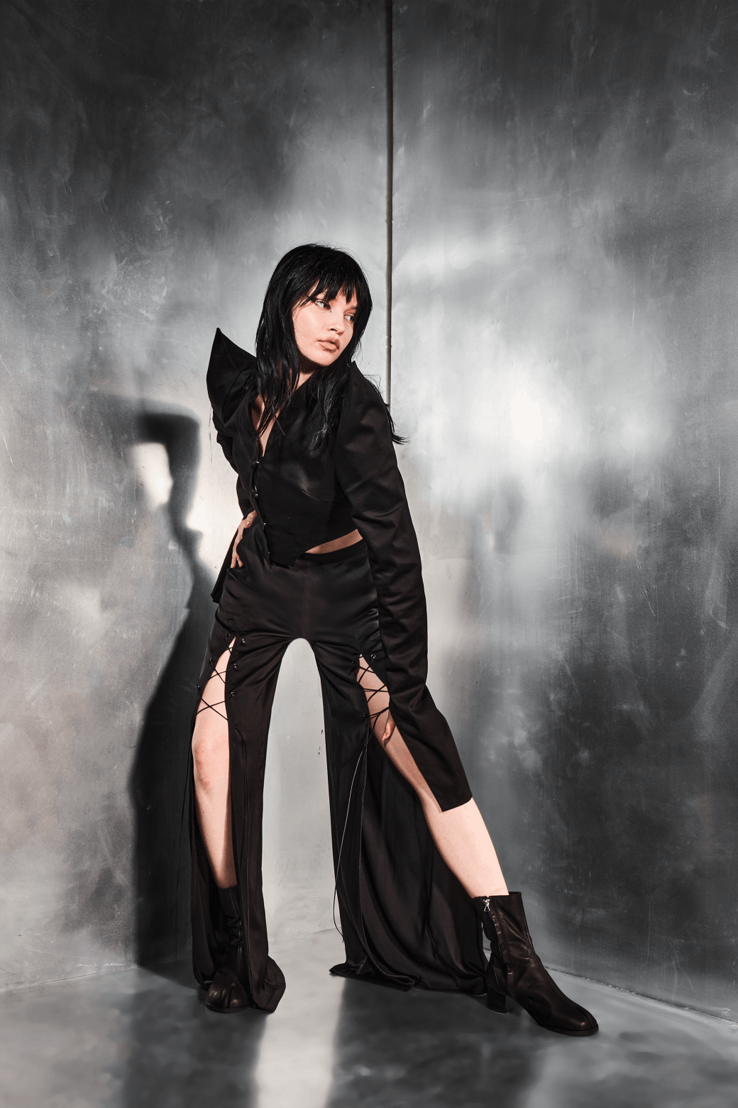 Bat Norton JACKET WITH ACCENT SHOULDERS NIGHTOUT. BLACK Size XS / US 0-2 / IT 36-38 - 6 Thumbnail